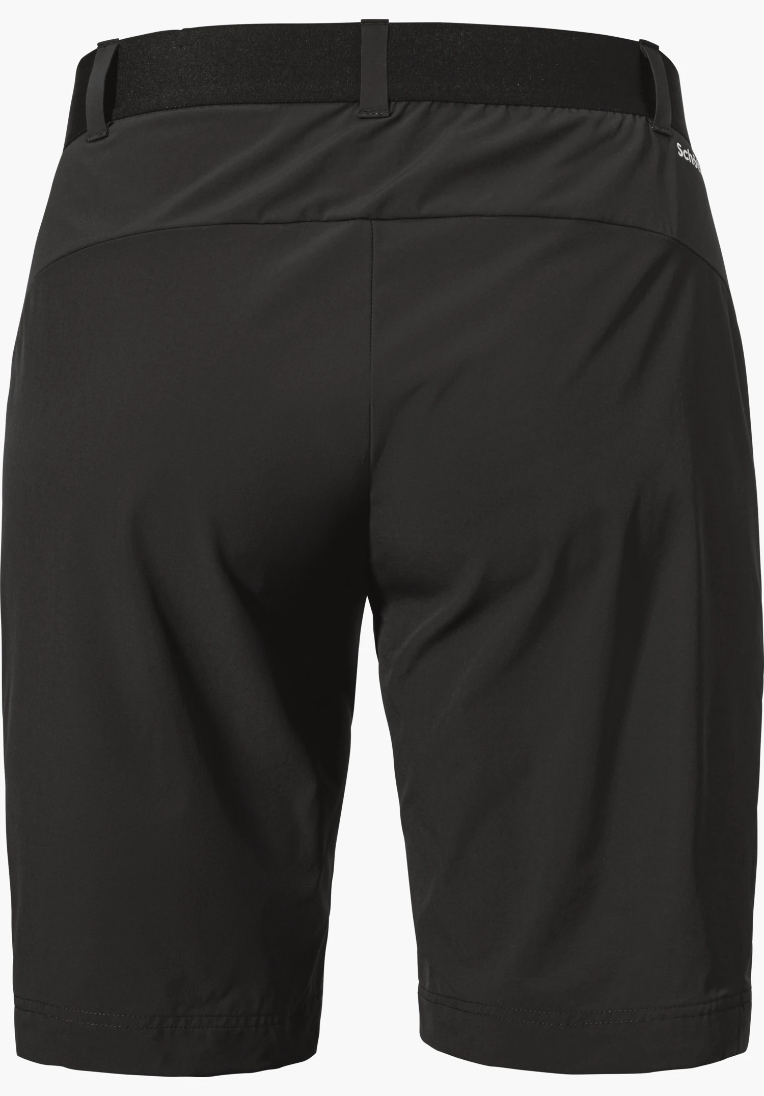Shorts Style Blaustein WMS en noir, vue de dos avec ceinture et logo Schöffel sur le côté, détouré sur fond blanc.
