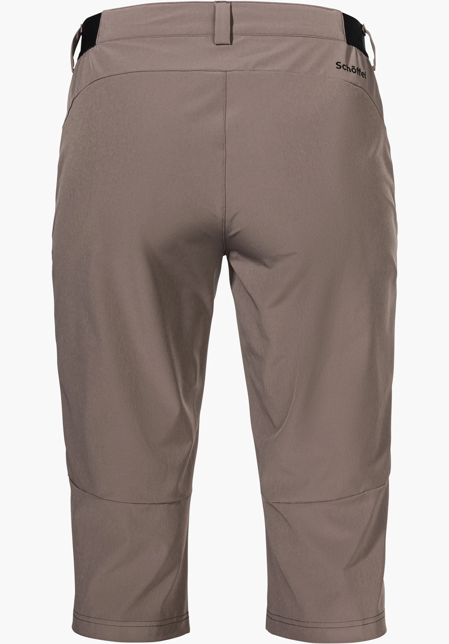 Capri Pants Style Keitele WMS in brown from the back with a visible Schöffel logo on the right side, isolated against a white background.
