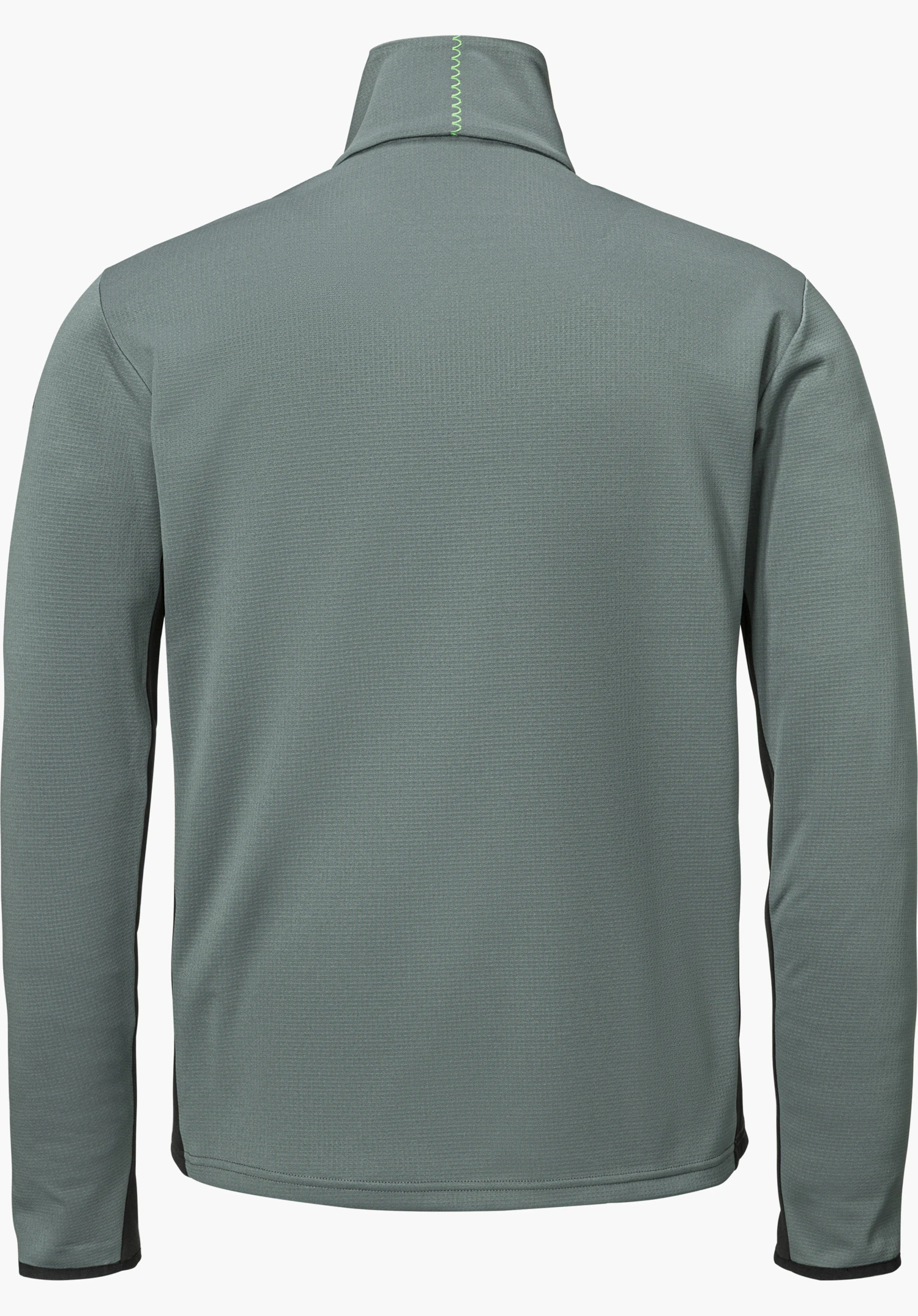 Fleece Jk Style Milagle MNS in grey, shown from the back with a stand-up collar and contrasting panels, isolated on a white background.