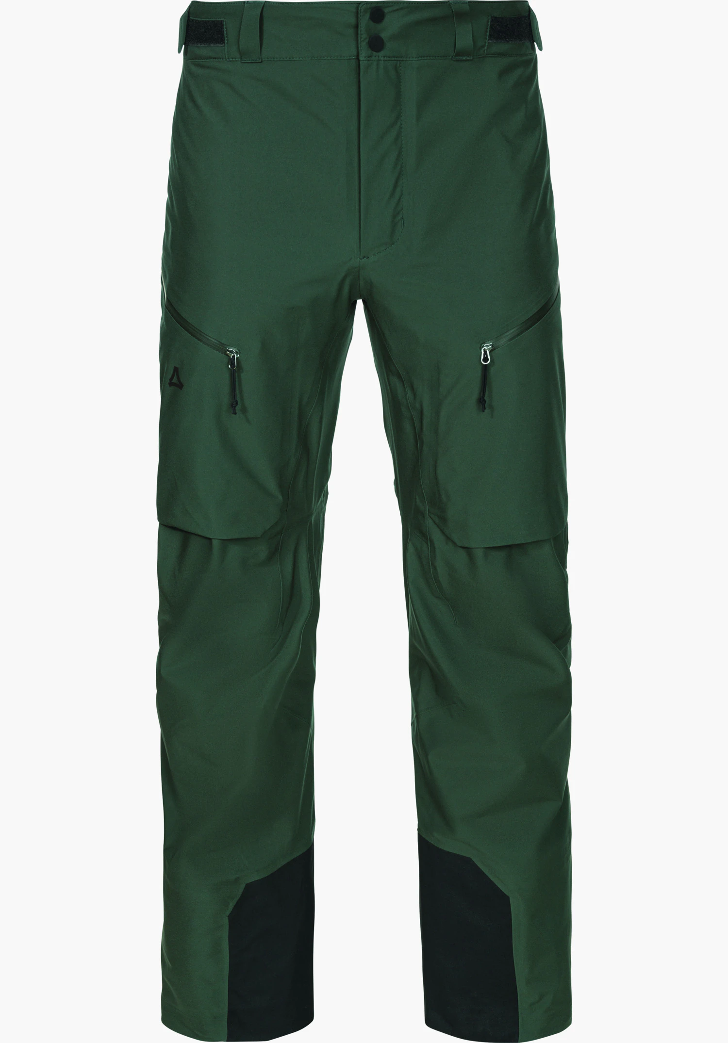 3in1 Jacket Style Tamina MNS Zwarte multifunctionele jas, frontaal gepresenteerd met gevoerde capuchon en verborgen ritssluiting, verticale borstzak zichtbaar; Schöffel-logo op de borst; mouwopdruk: “VENTURI”; witte achtergrond.