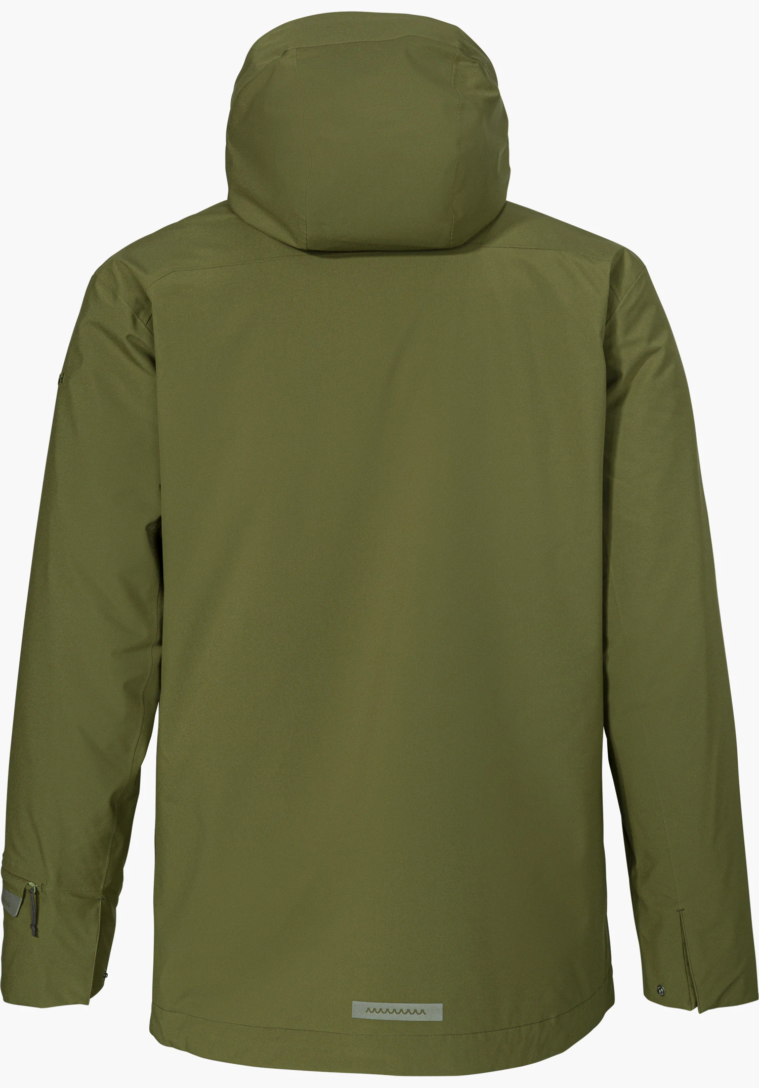3in1 Parka Style Borkol MNS in groen, achteraanzicht, vrijstaand op een witte achtergrond.