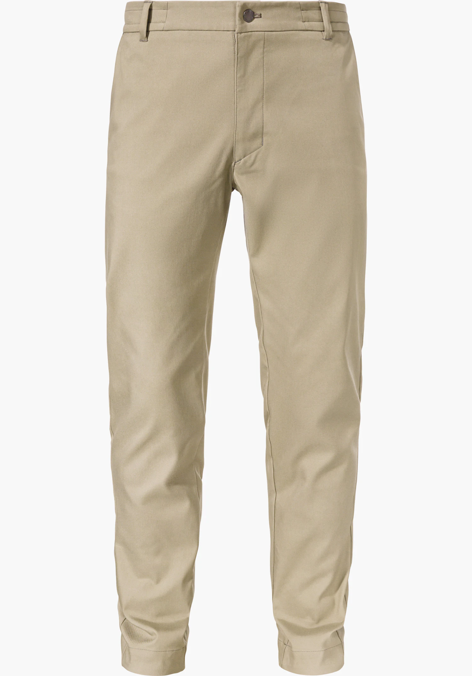 Urban Pants Style Zourga MNS chino d’hiver beige, présenté de face, avec bouton et braguette zippée, passants de ceinture et jambes fuselées; sur fond blanc neutre.