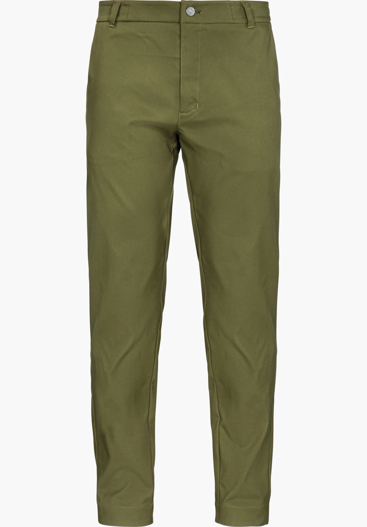 Urban Pants Style Zourga MNS black winter chinos, front view, with waistband, belt loops, button and concealed zip; slim leg shape, fabric texture visible; white background.