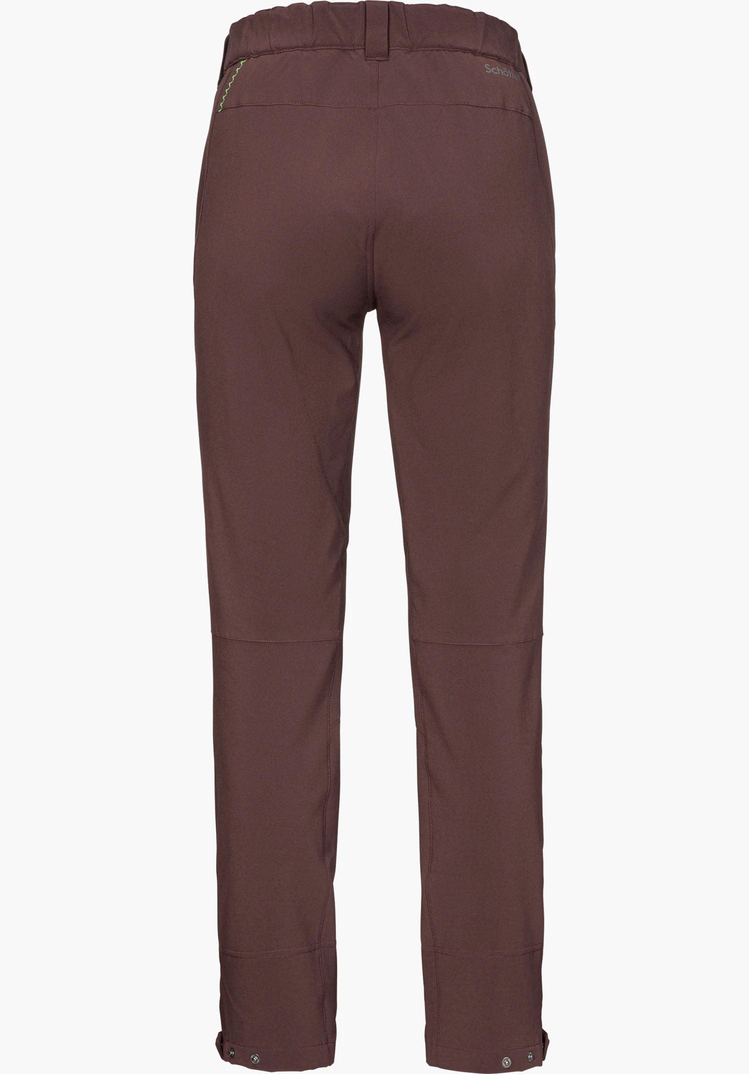 Pants Style Cascata WMS in lila mit Rückansicht, sichtbarem Bund und Schöffel-Schriftzug freigestellt vor weißem Hin tergrund.