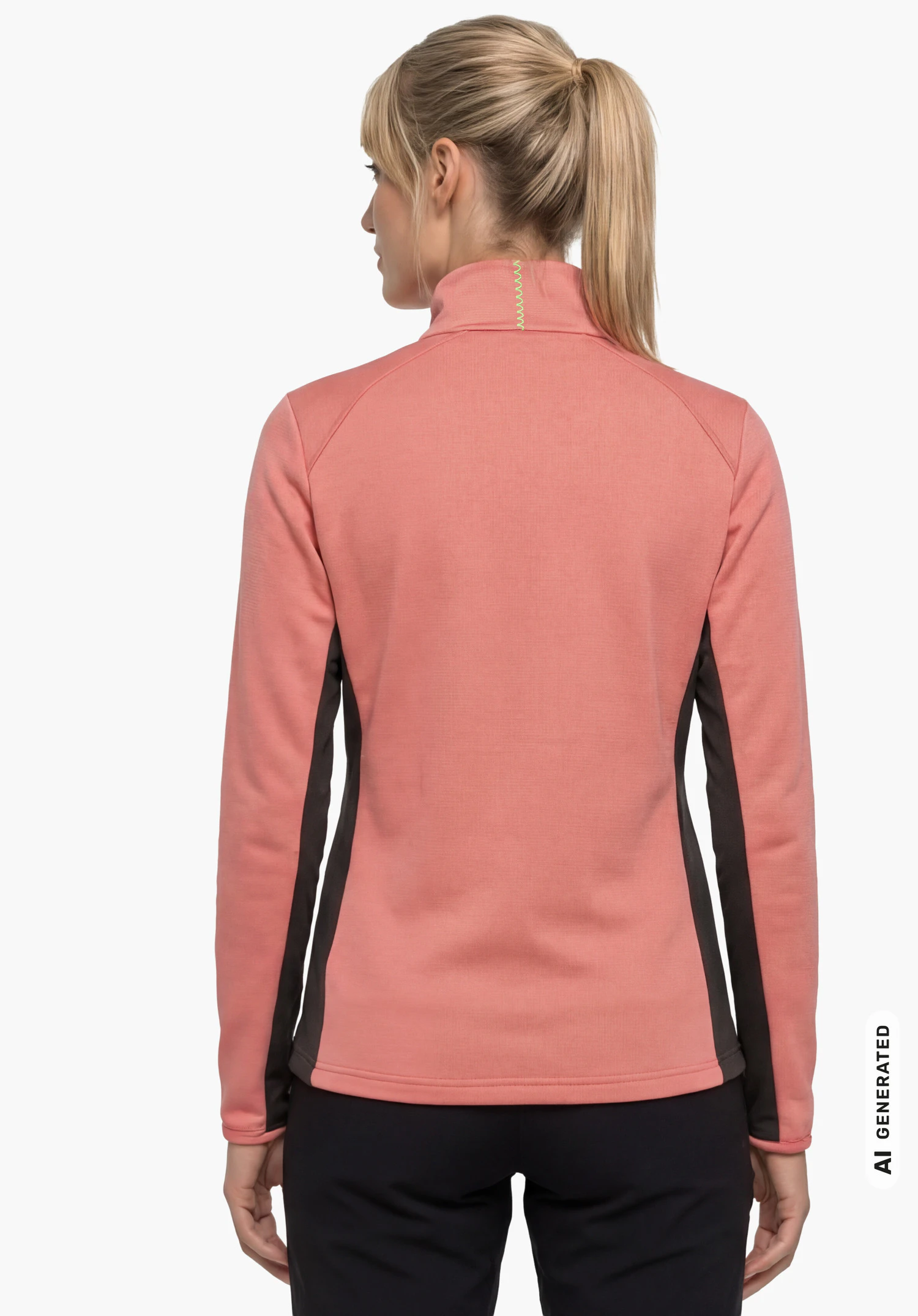 Fleece Jk Style Milagle WMS en rose, porté par un mannequin femme de dos avec les bras pendants et une posture droite sur fond blanc. (Généré par IA)