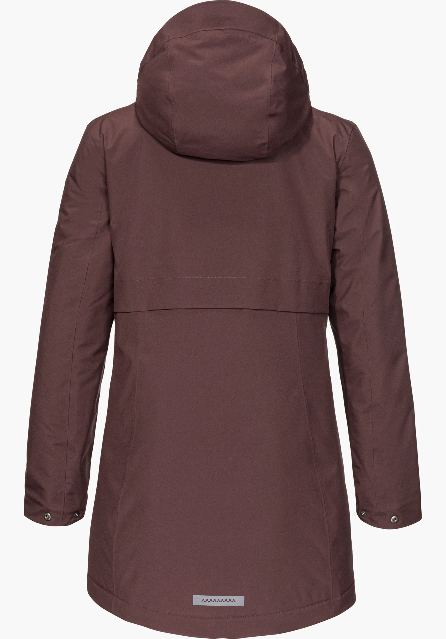 Ins Parka Style Malkay WMS in paars, achteraanzicht met capuchon, vrijstaand op een witte achtergrond.