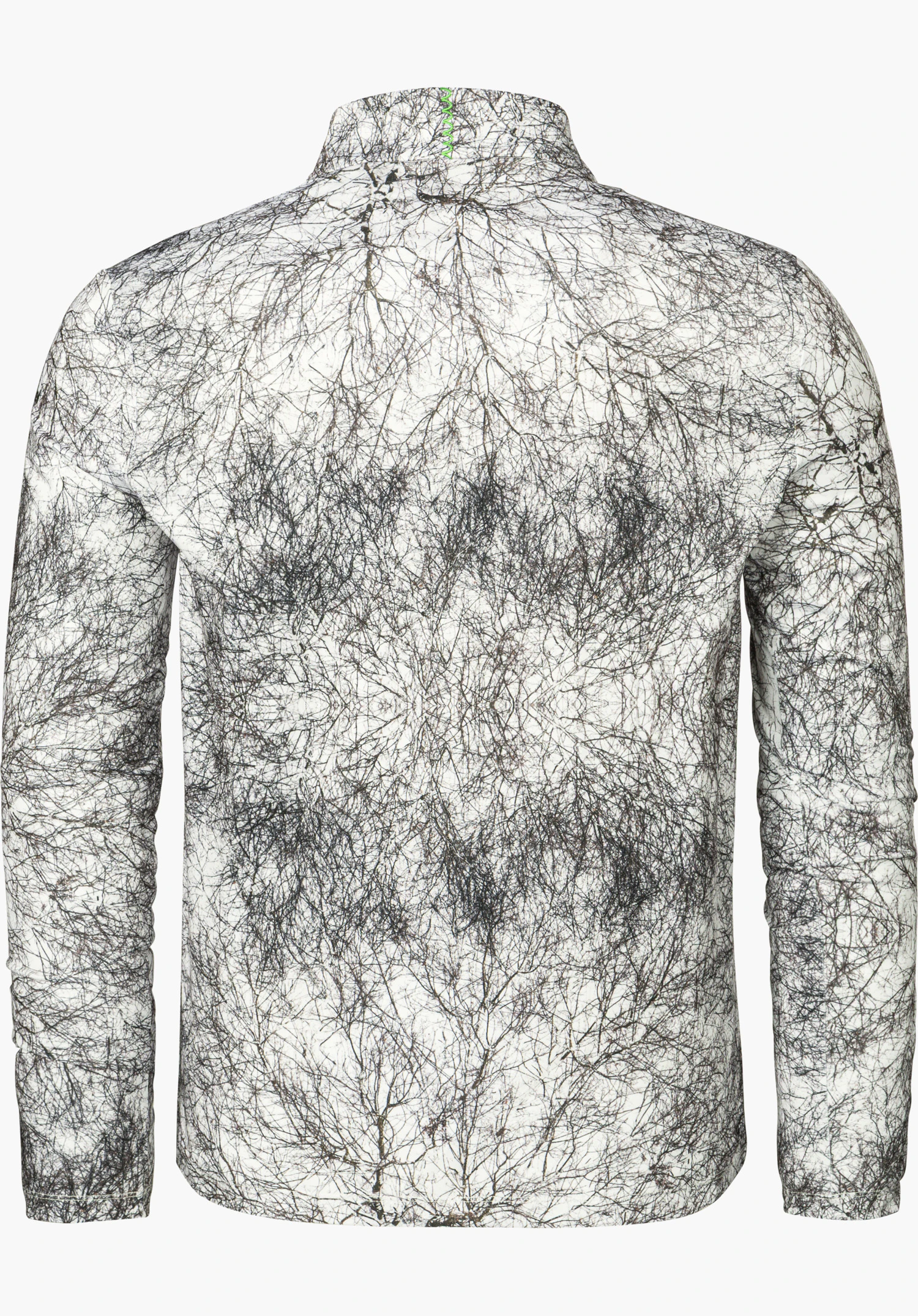 Schöffel X Tom Hegen LS MNS in natural colour with all-over print, shown from the back and isolated on a white background.