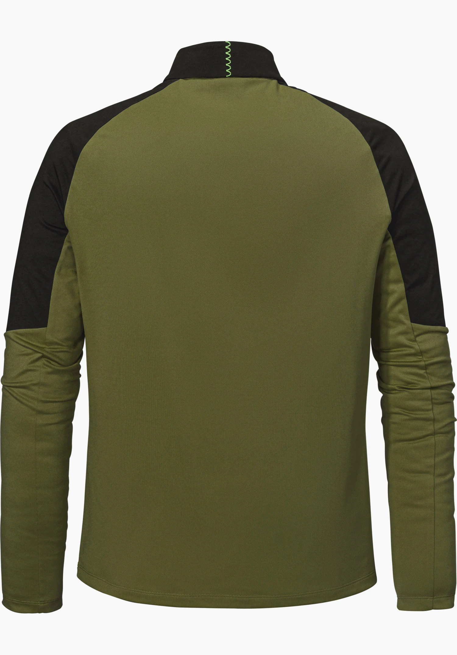 Longsleeve Style Safoon MNS in green, shown from the back and isolated on a white background.