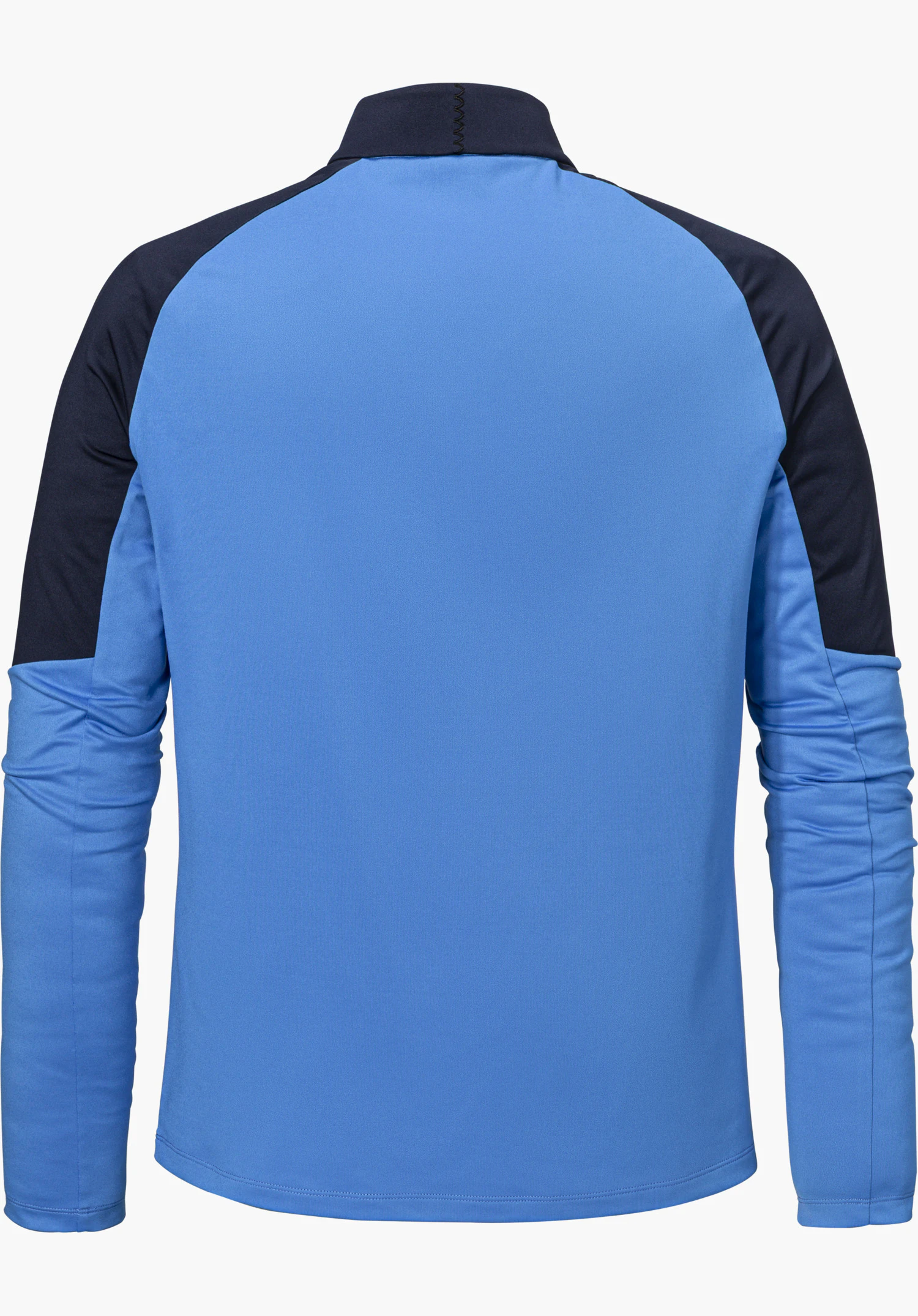 Longsleeve Style Safoon MNS in blue, shown from the back and isolated on a white background.