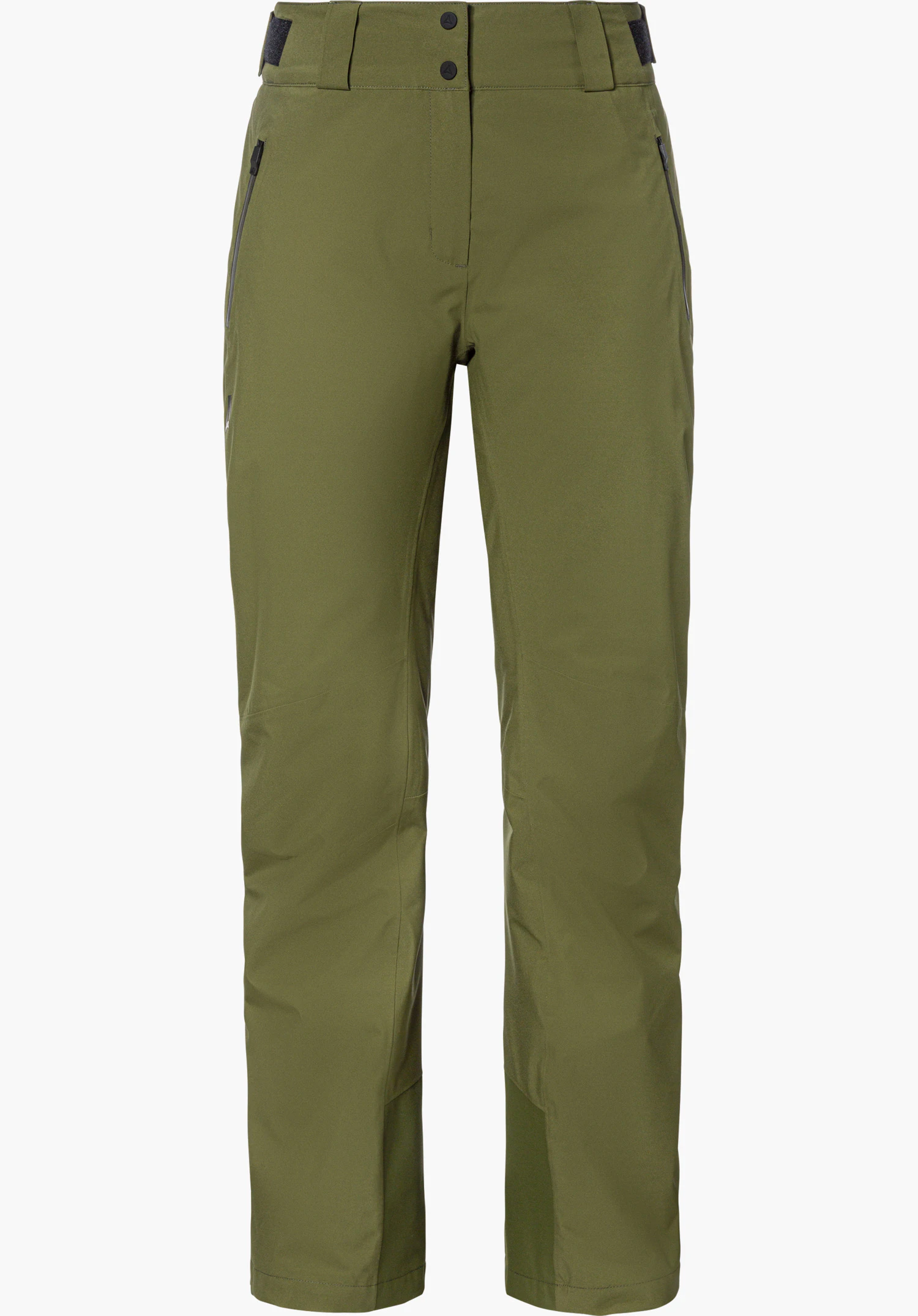 Pants Style Pine WMS skibroek in groen, vooraanzicht, vrijstaand tegen een witte achtergrond.