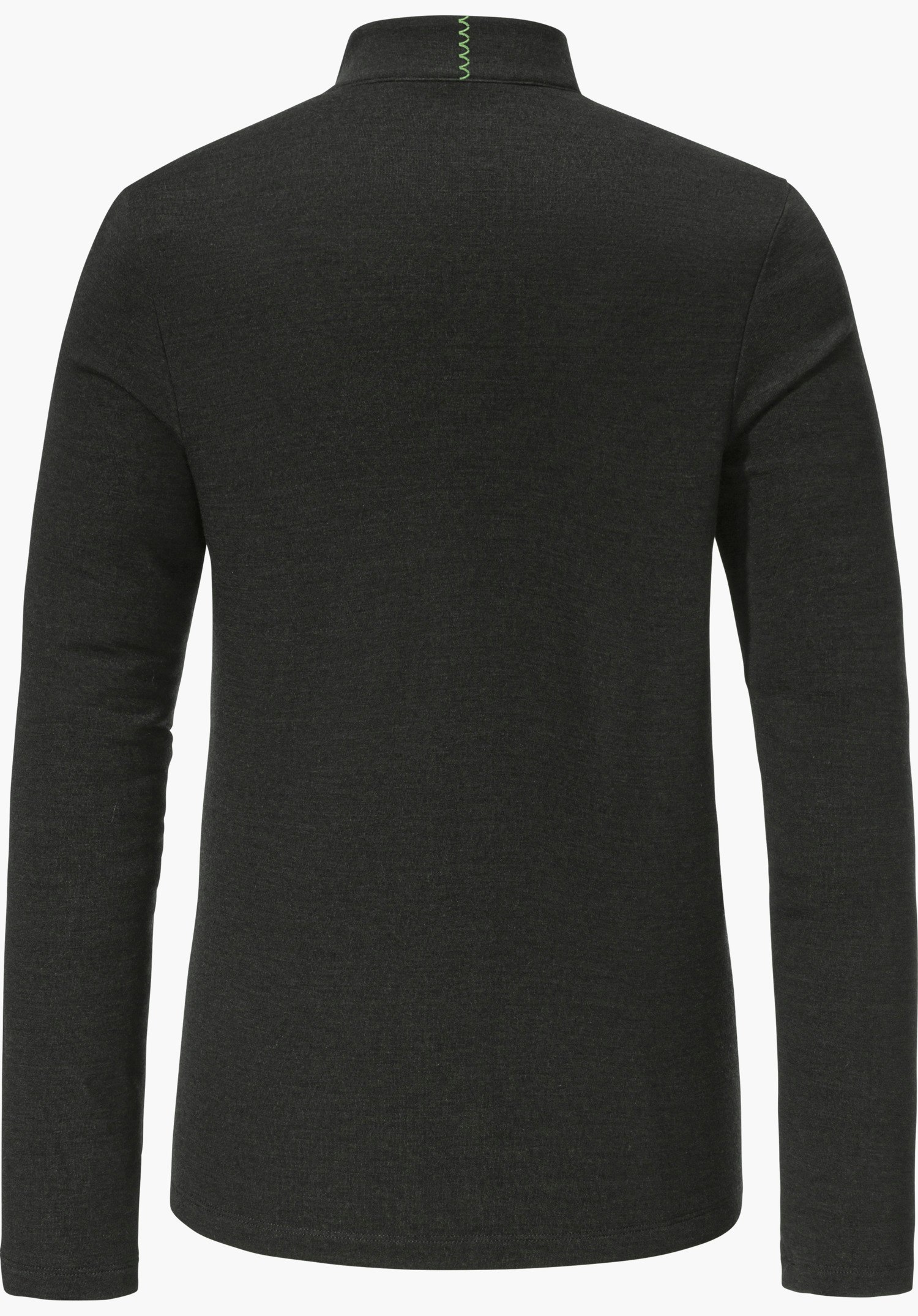 Longsleeve Style Canyfer WMS dark grey long sleeve shirt, rear view, isolated on a white background; presented with stand-up collar, slim fit and long sleeves, smooth even fabric.