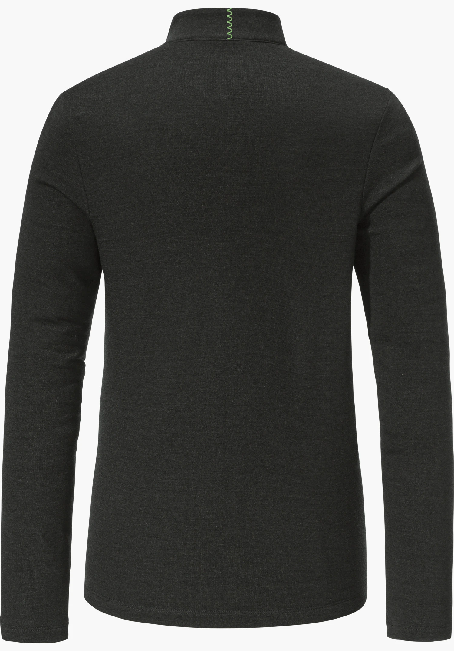 Longsleeve Style Canyfer WMS haut manches longues gris foncé, vue arrière, détouré sur fond blanc; col montant, coupe près du corps, manches longues, tissu lisse et uniforme.
