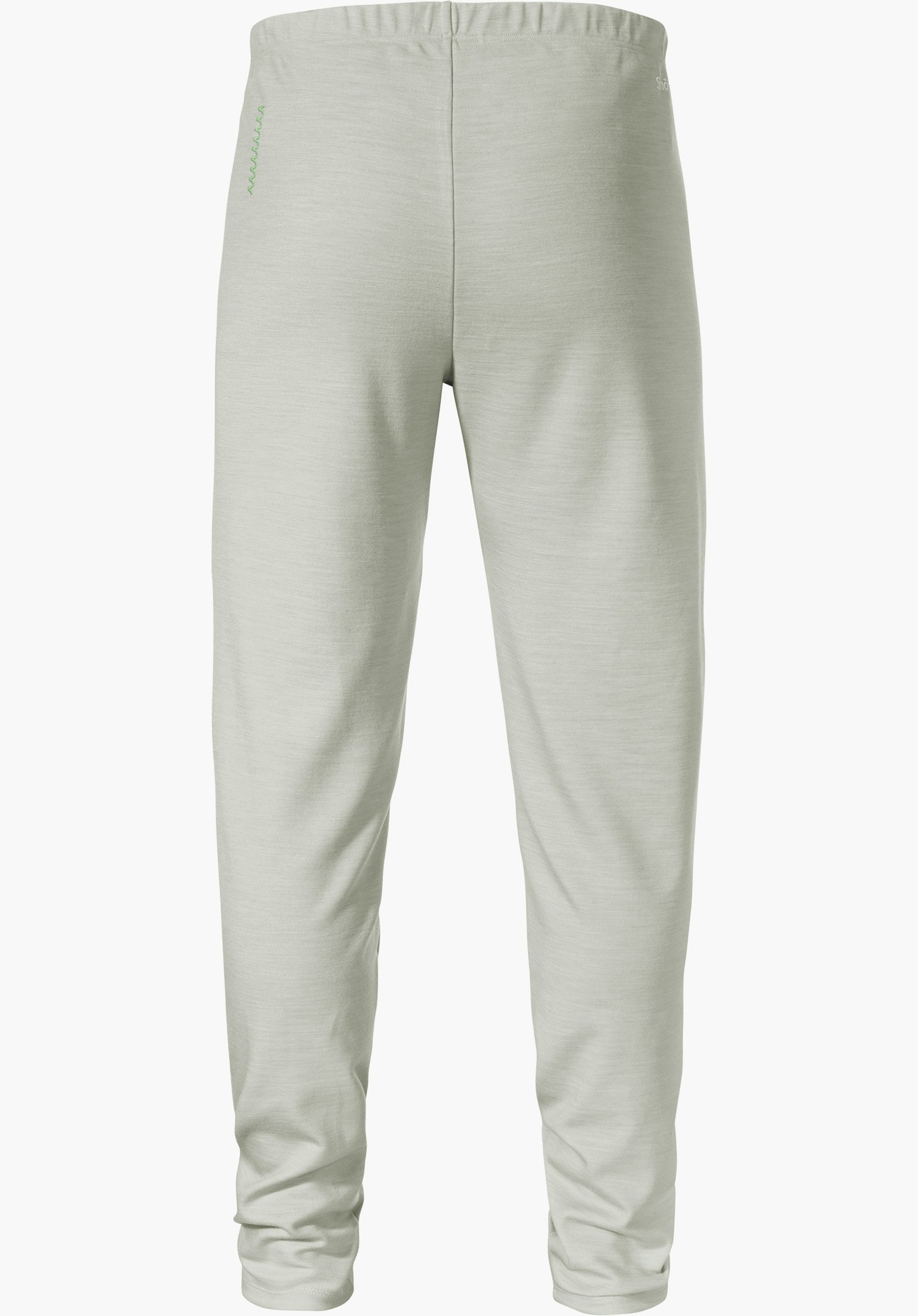 Pants Style Canyfer MNS hellblau Base Layer Hose, Rückansicht; Beine gerade, elastischer Bund oben, glatter Strickstoff mit leichten Falten, freigestellt vor einfarbigem weißem Hintergrund.