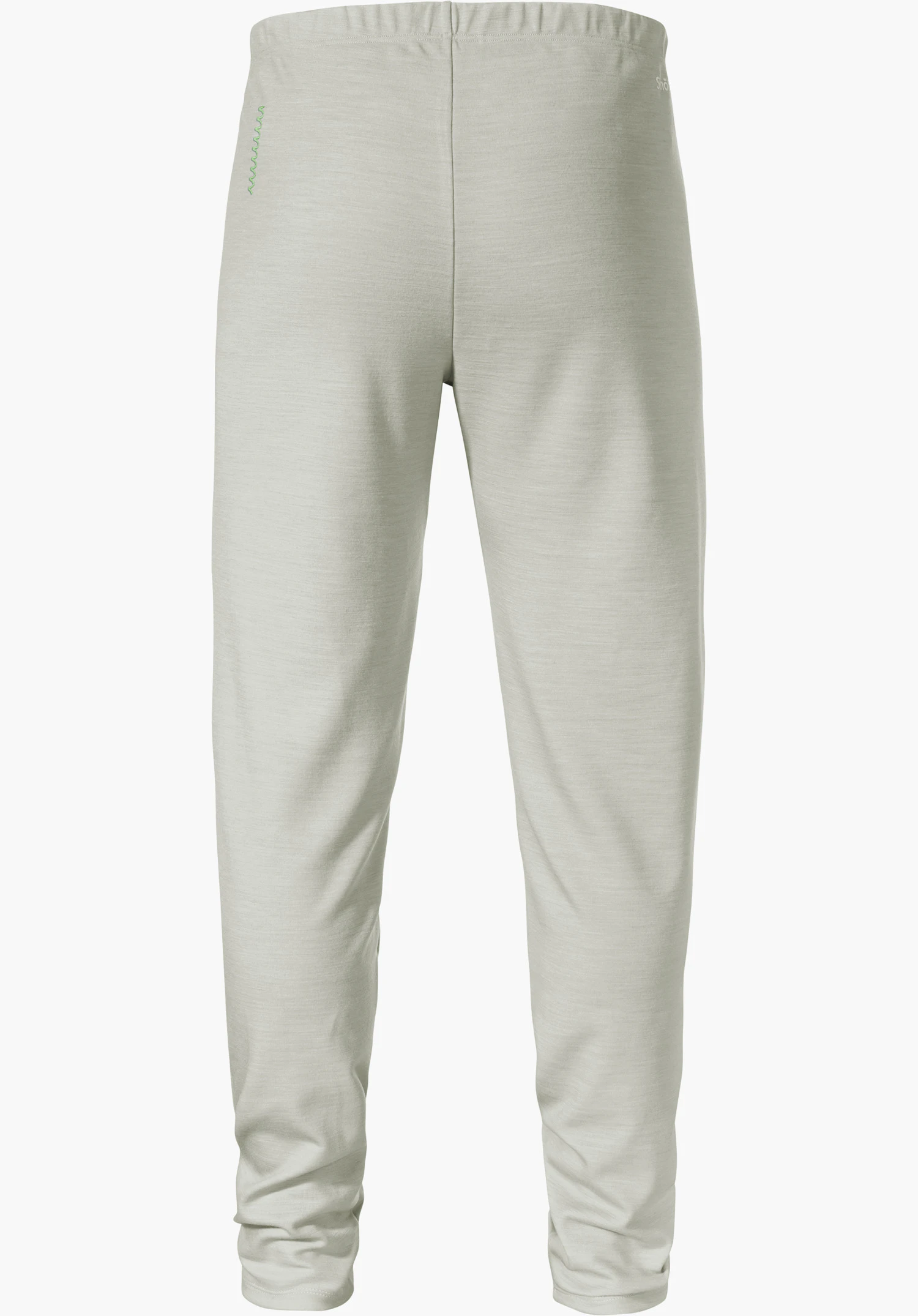 Pants Style Canyfer MNS light blue base layer trousers, rear view; straight legs, elasticated waistband, smooth knitted fabric with slight creases, isolated on a plain white background.