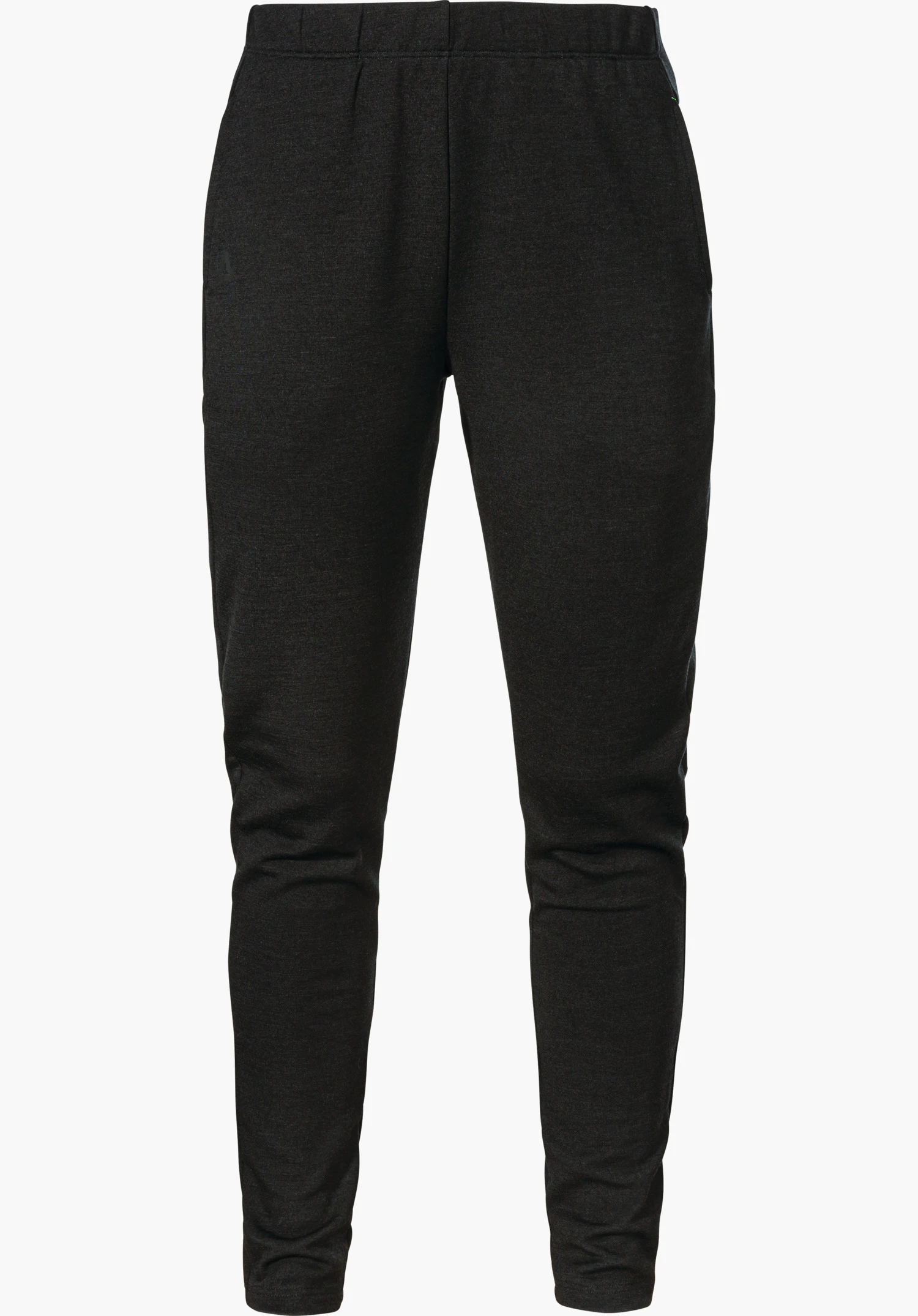 Pants Style Canyfer WMS zwarte base-layer broek, frontaal gepresenteerd met slanke pasvorm en Schöffel-logo, witte achtergrond