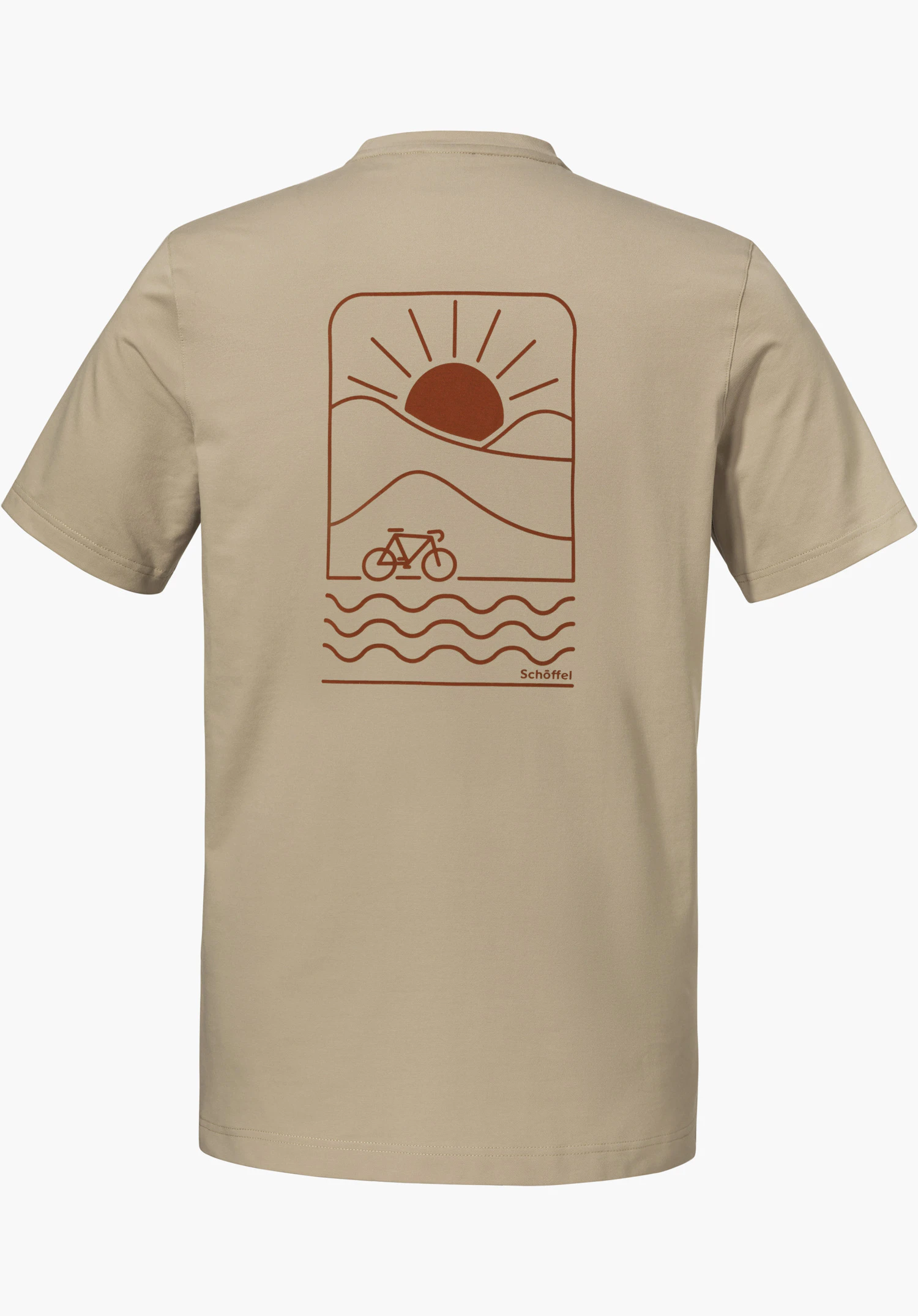 T Shirt Style Serenio MEN is shown from the back in beige, isolated on a white background.