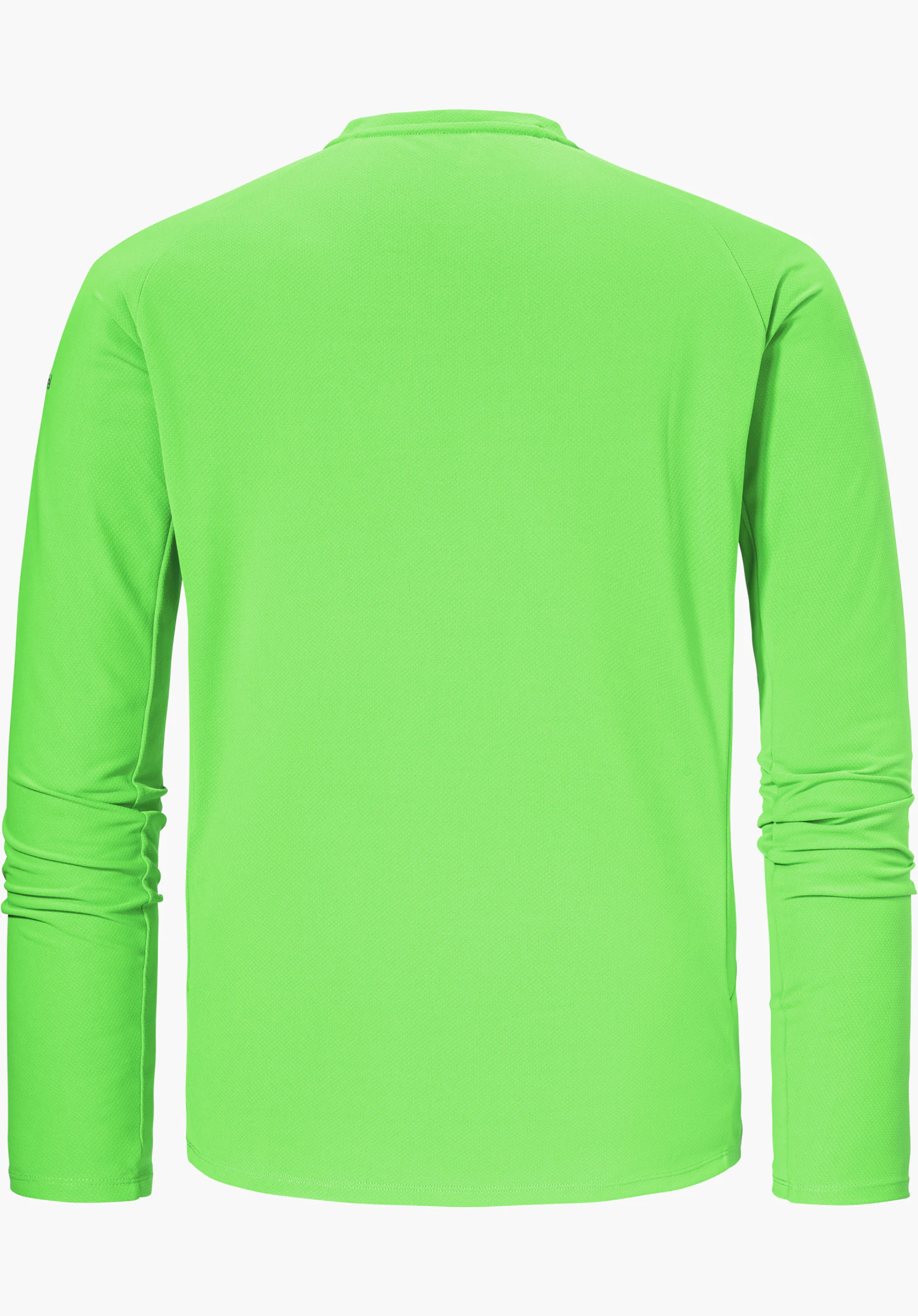 Longsleeve Style Enixa MEN in green, shown from the back, isolated on a white background.