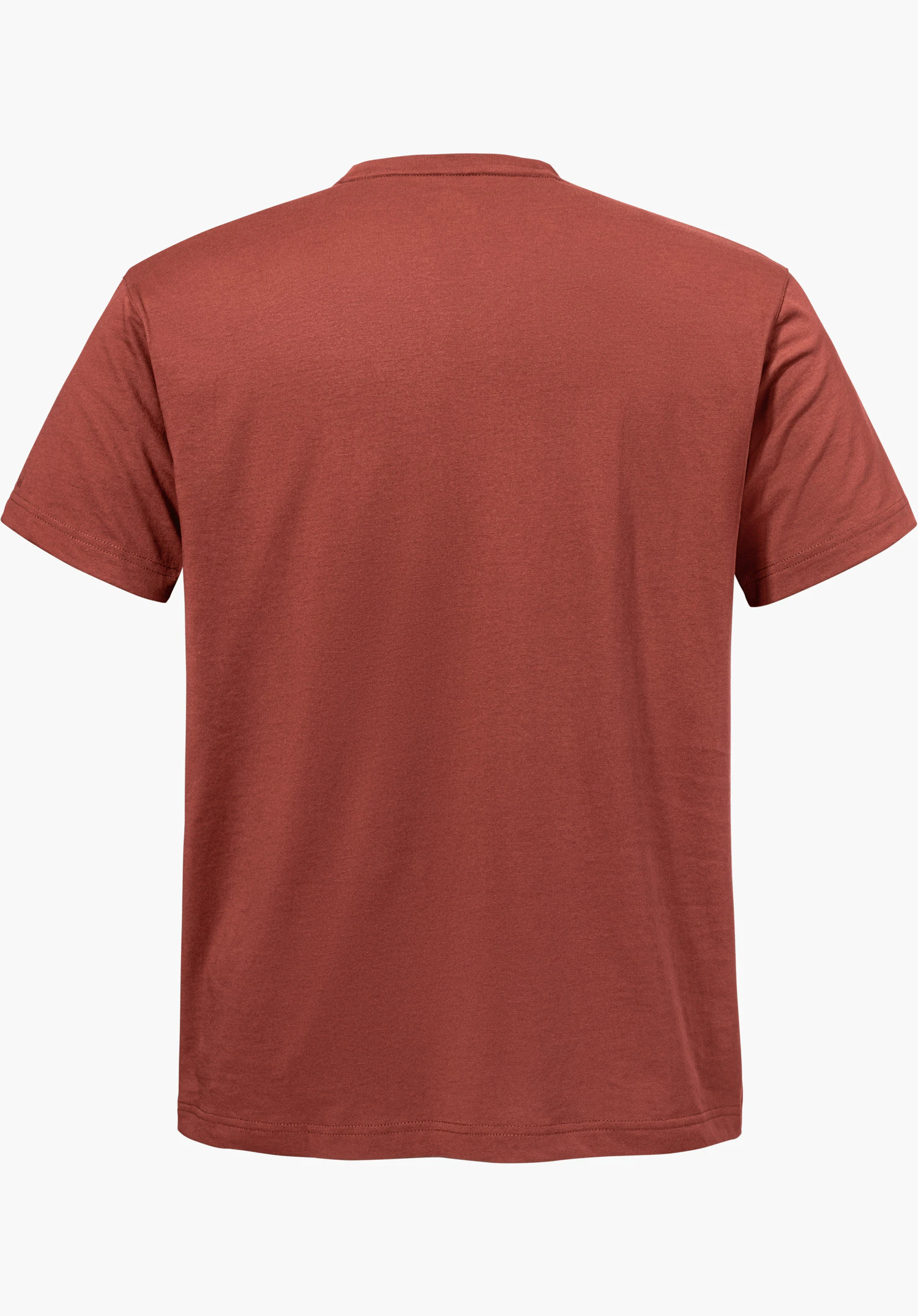 T Shirt Style Elmori MEN in red, shown from the back, isolated on a white background.