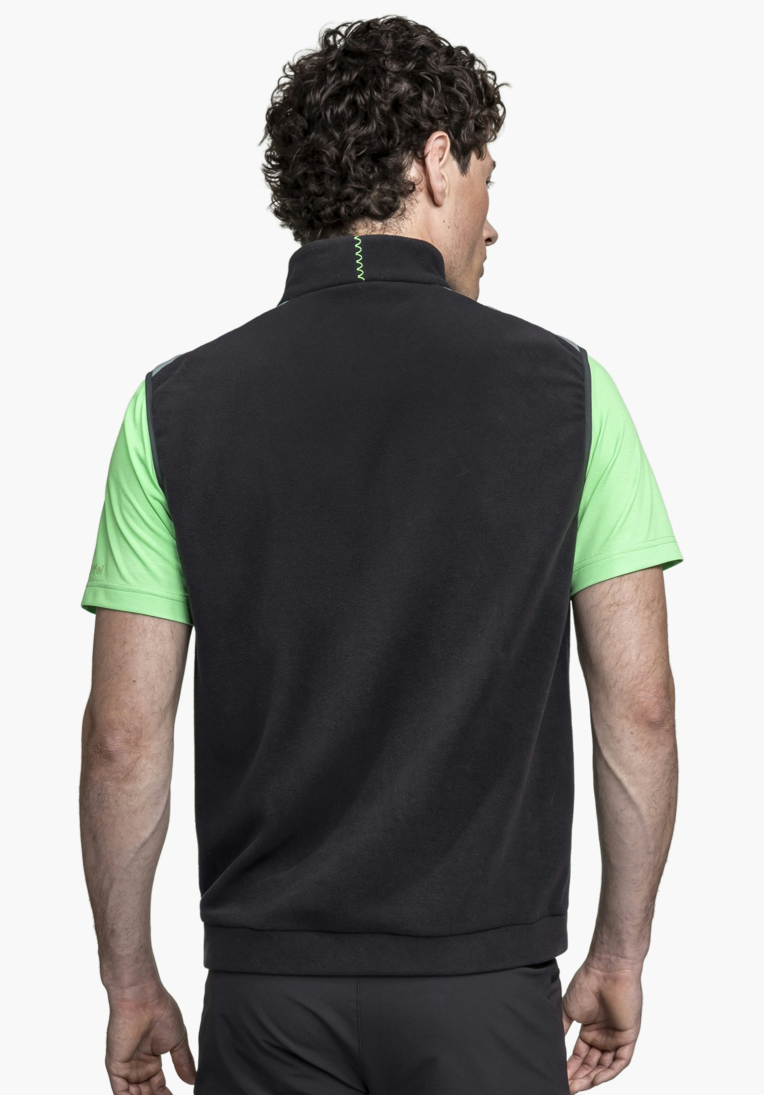 Fleece Vt Style Ash MEN in schwarz, abgebildet in der Rückenansicht vor einem neutralen Hintergrund.
