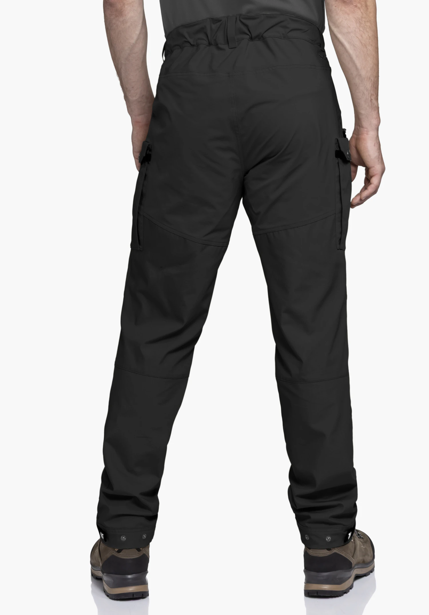Pants Style Maghera MEN in black, shown from the rear on a model with a visible Schöffel logo against a neutral background.