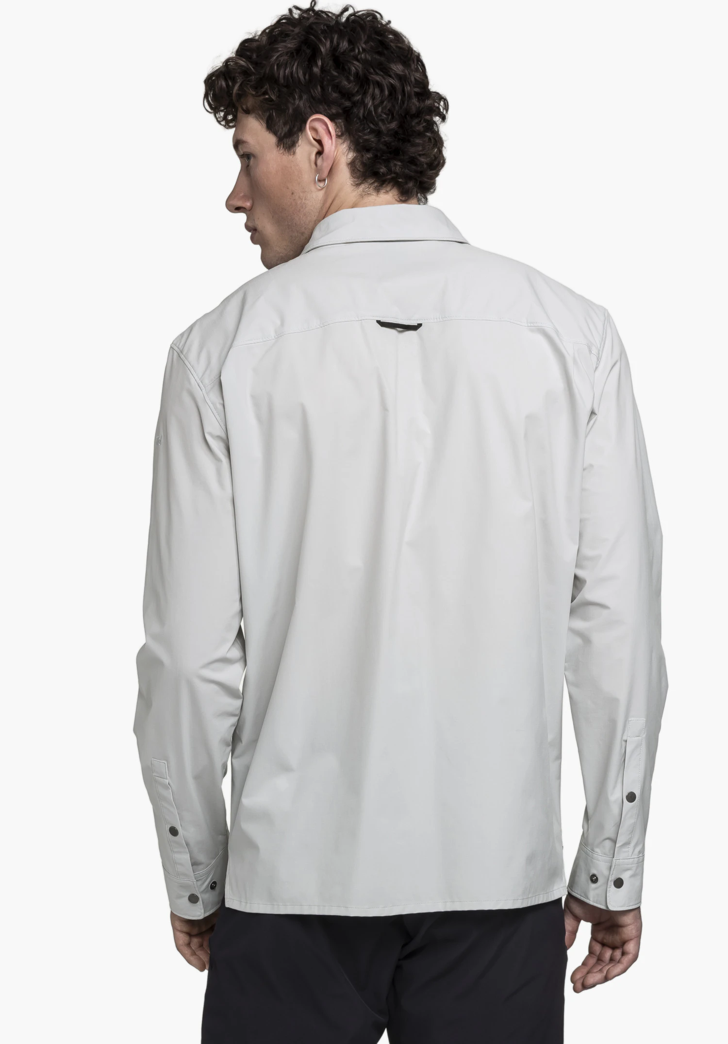 Shirt Style Maghera MEN in grey, back view against a neutral background, with the Schöffel logo visible on the sleeve.