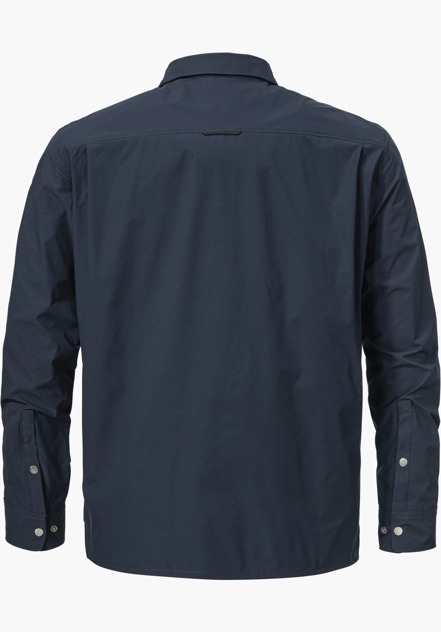 Shirt Style Maghera MEN en bleu montre la vue de dos de la chemise à manches longues, détouré sur fond blanc.
