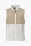 Fleece Vt Style Ash WMN as a two-tone gilet in the colour natur with a full-length zip, chest pocket and visible Schöffel logo on the left chest, isolated on a white background.