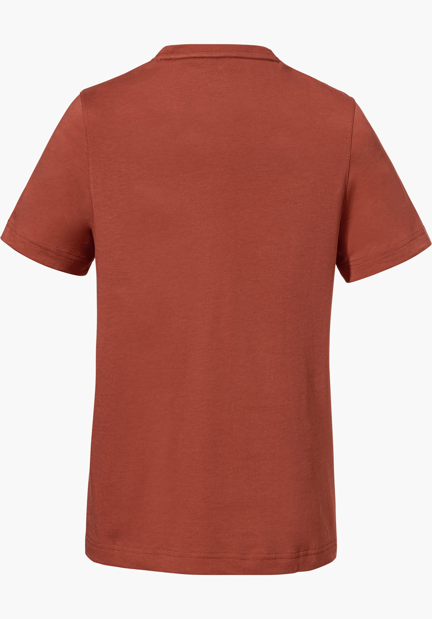 T Shirt Style Elmori WMN in red, shown from the back, isolated on a white background.