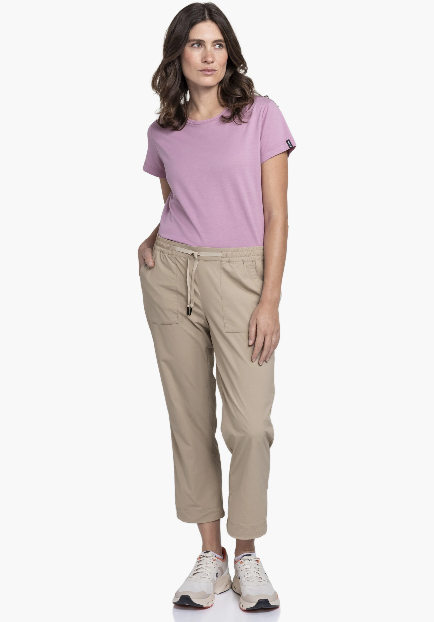 Pants Rangun L, showing the elastic waistband and the beige drawstring with dark tips, close-up in front of a white/neutral background.
