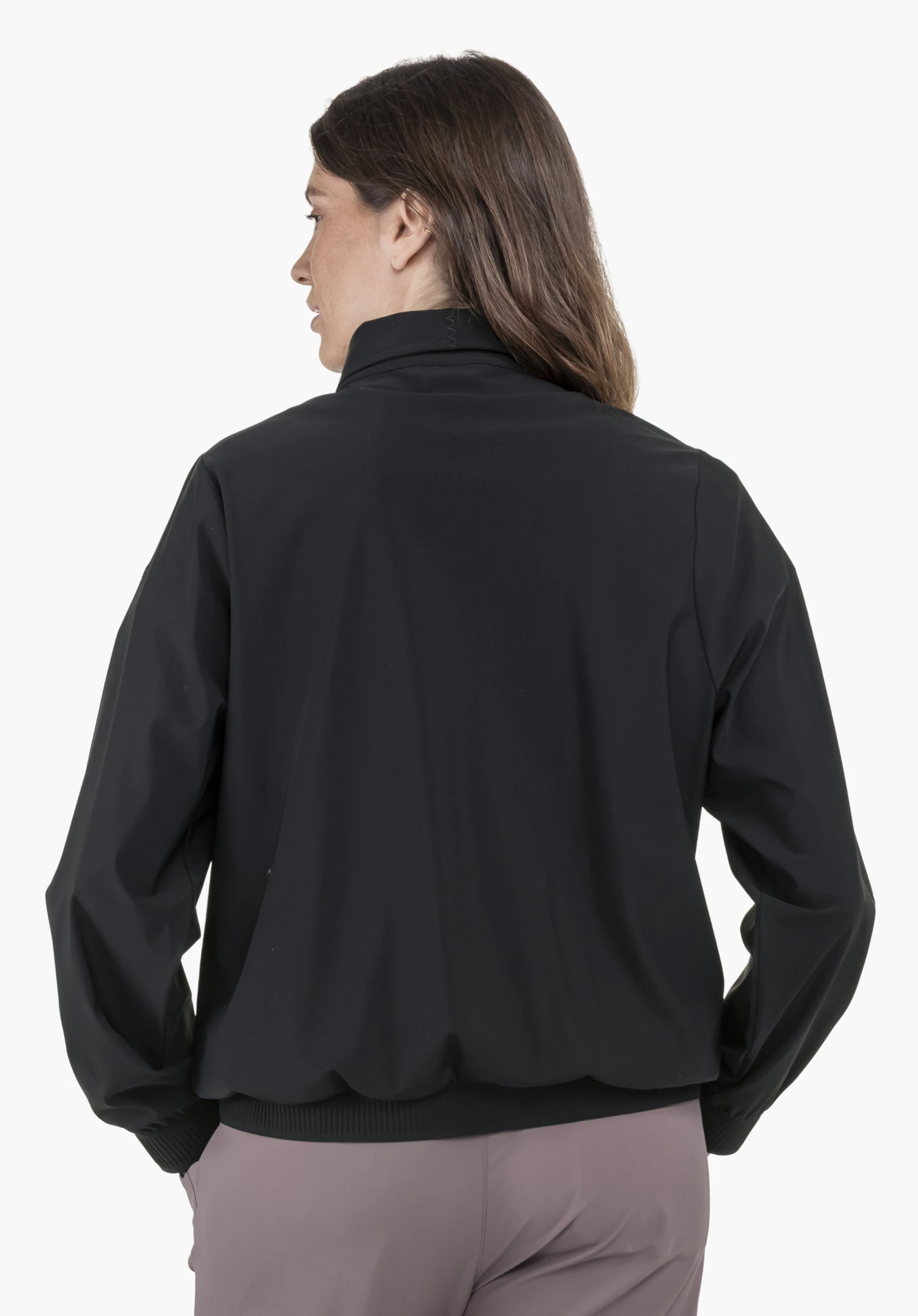 Jersey Jk Style Calmay WMN en noir se présente en vue de dos sur un fond neutre.