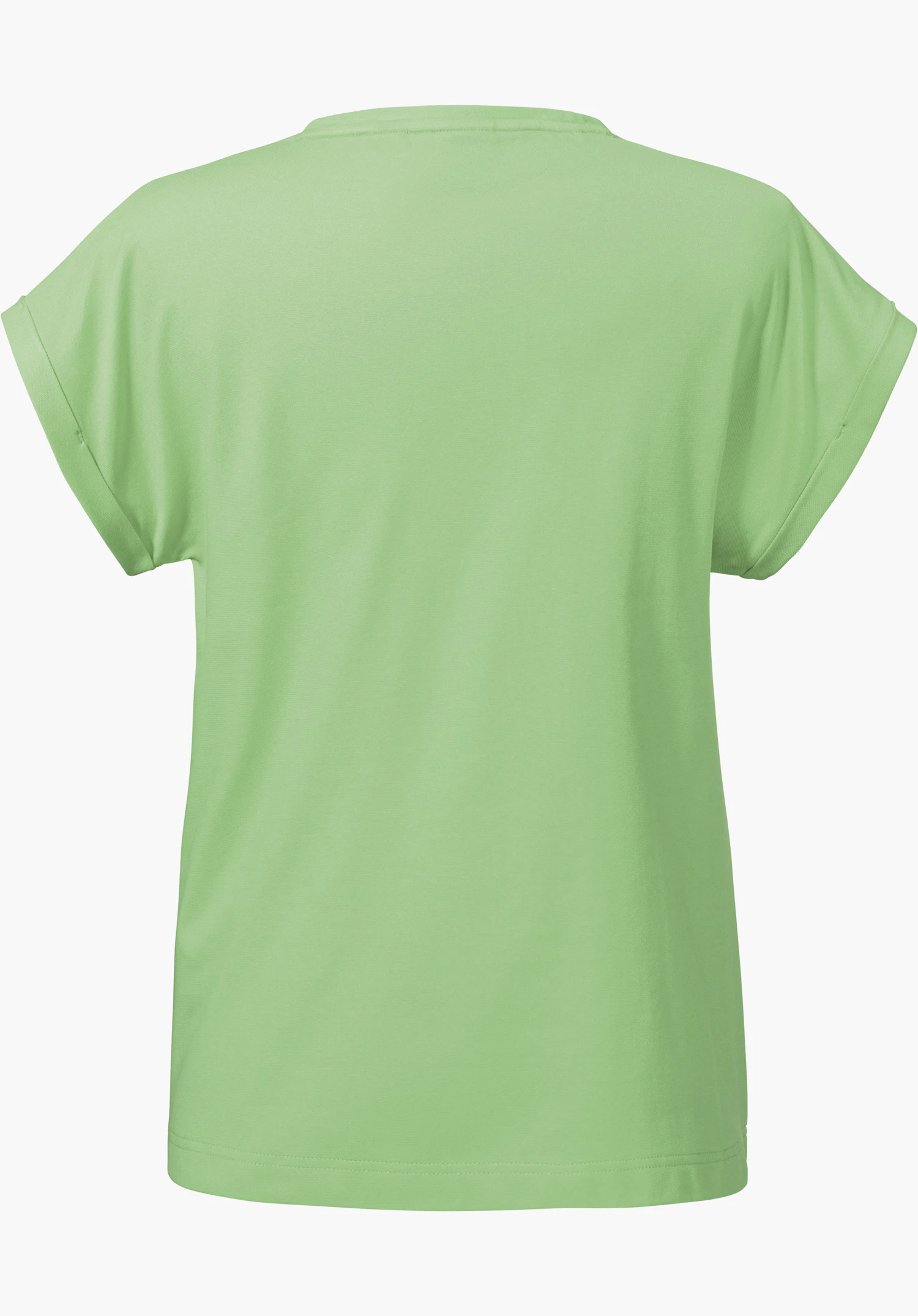 T Shirt Style Serenio WMN in green, shown here from the back with short sleeves, isolated against a white background.