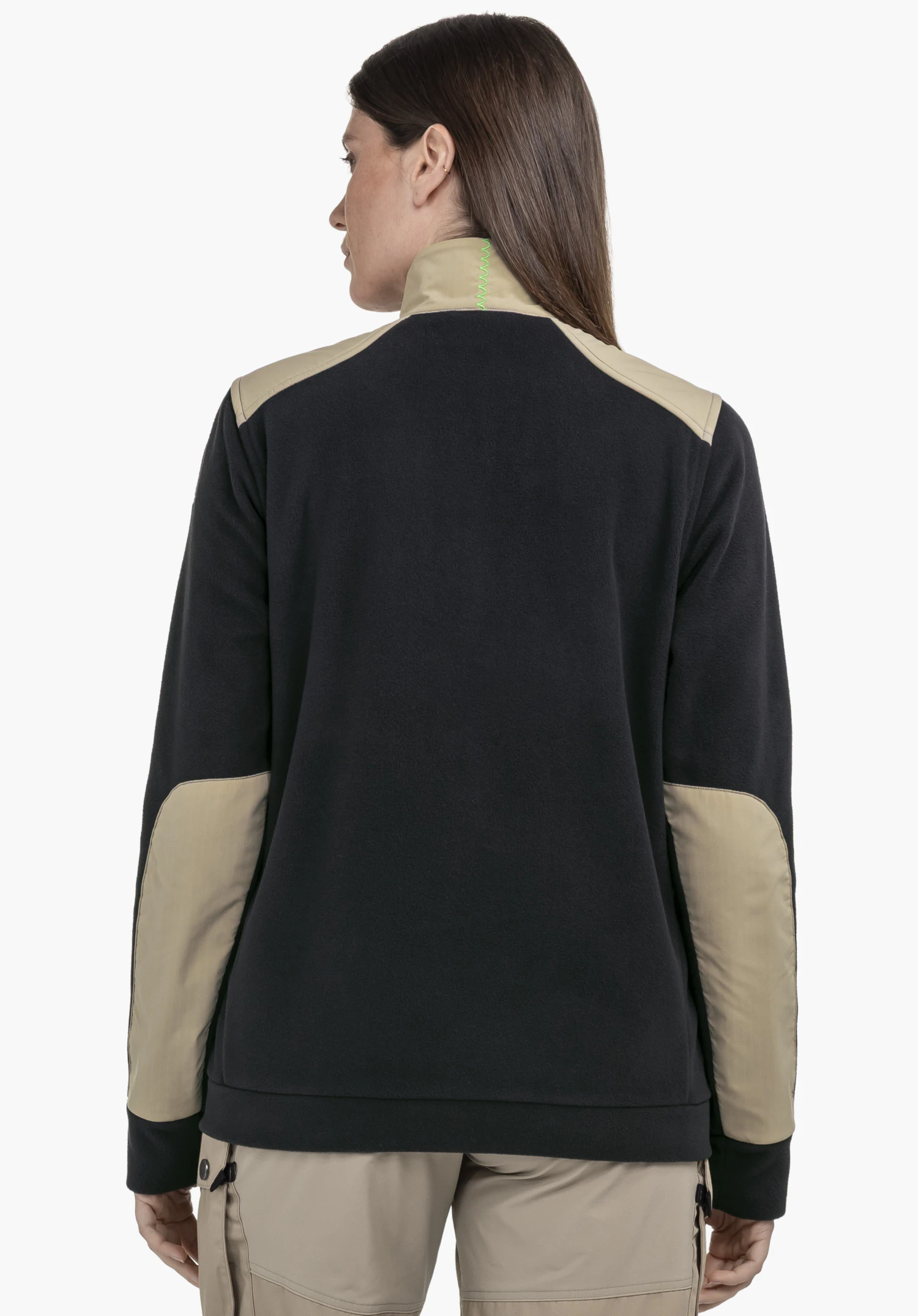 Fleece Jk Style Maghera WMN en noir, vue de dos sur un mannequin devant un fond neutre.