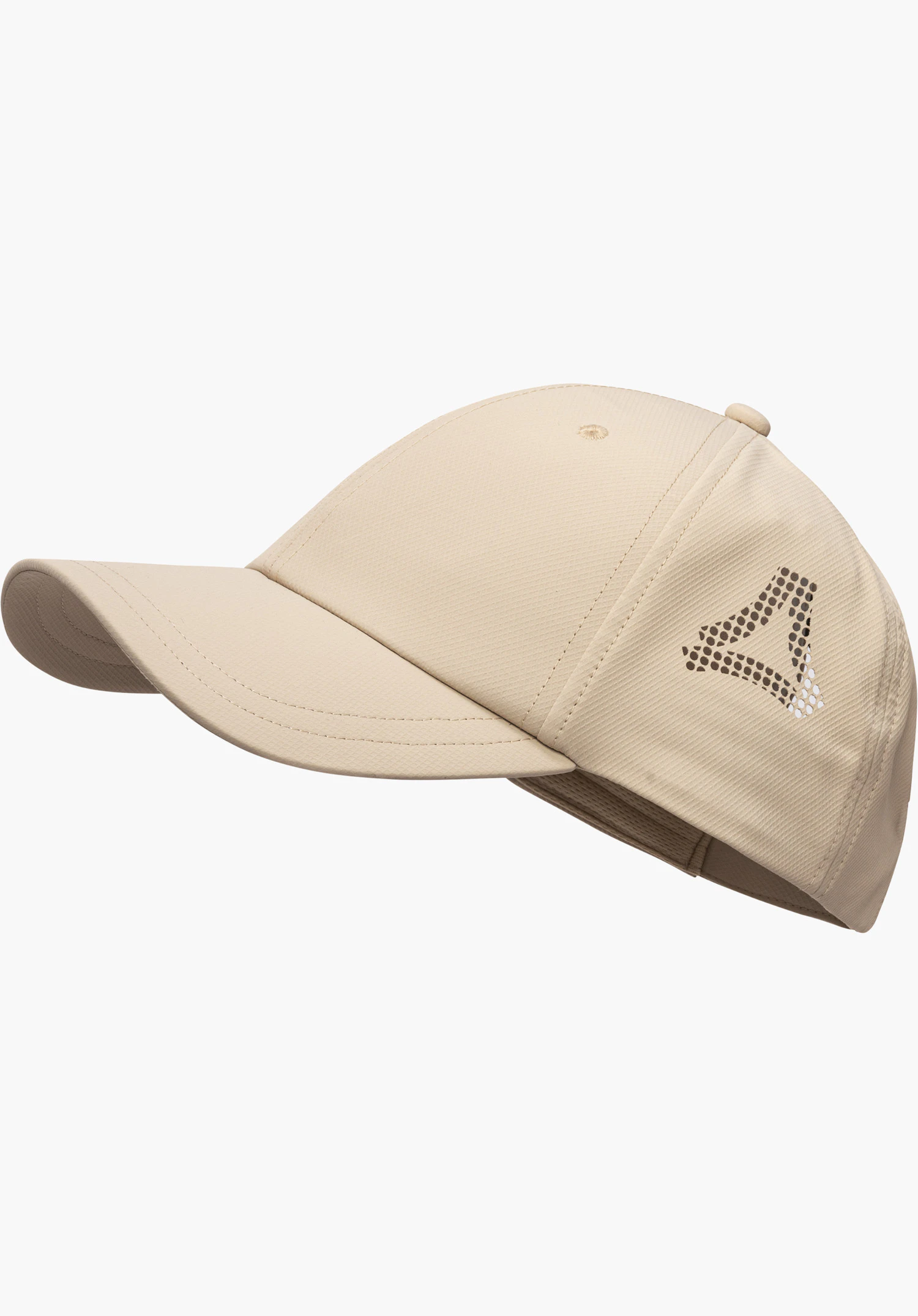 Cap Style Migandi WMN in beige featuring a perforated Schöffel-Logo on the side, isolated on a white background.