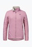 Ins Jacket Style Samaia WMN in pink with a full-length front zip, softly lined stand-up collar and the Schöffel logo on the left chest, isolated on a white background.