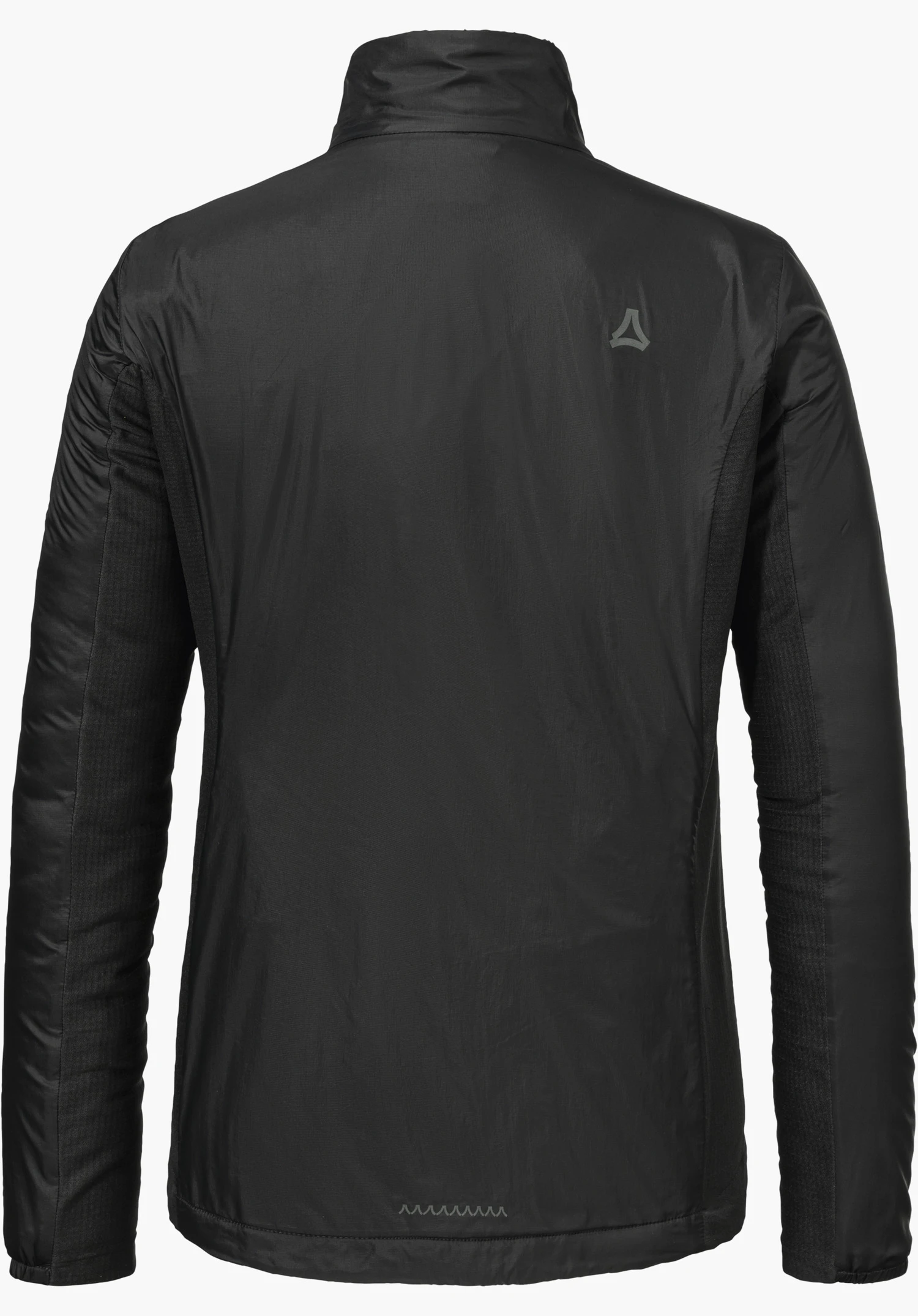 Ins Jacket Style Samaia WMN en noir, vue de dos avec le logo Schöffel sur l'omoplate droite, détourée sur fond blanc.