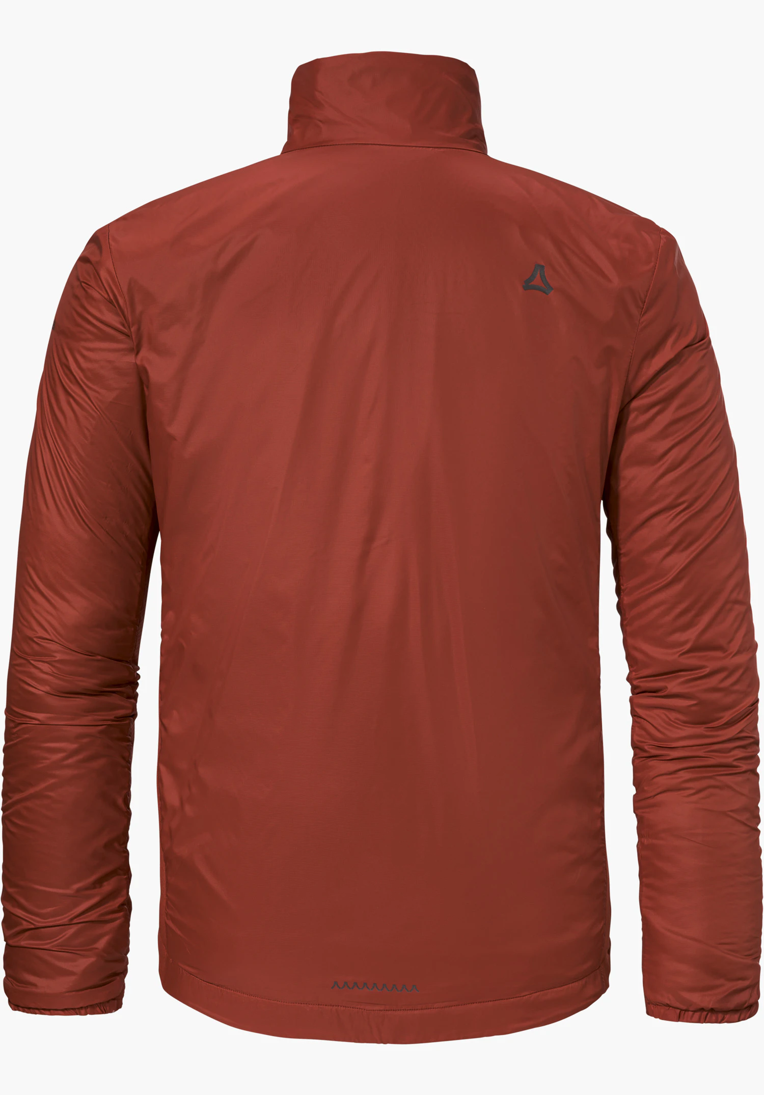 Ins Jacket Style Samaia MEN en rouge vif montre la vue arrière avec le logo Schöffel discrètement placé au niveau des épaules, détouré sur fond blanc.