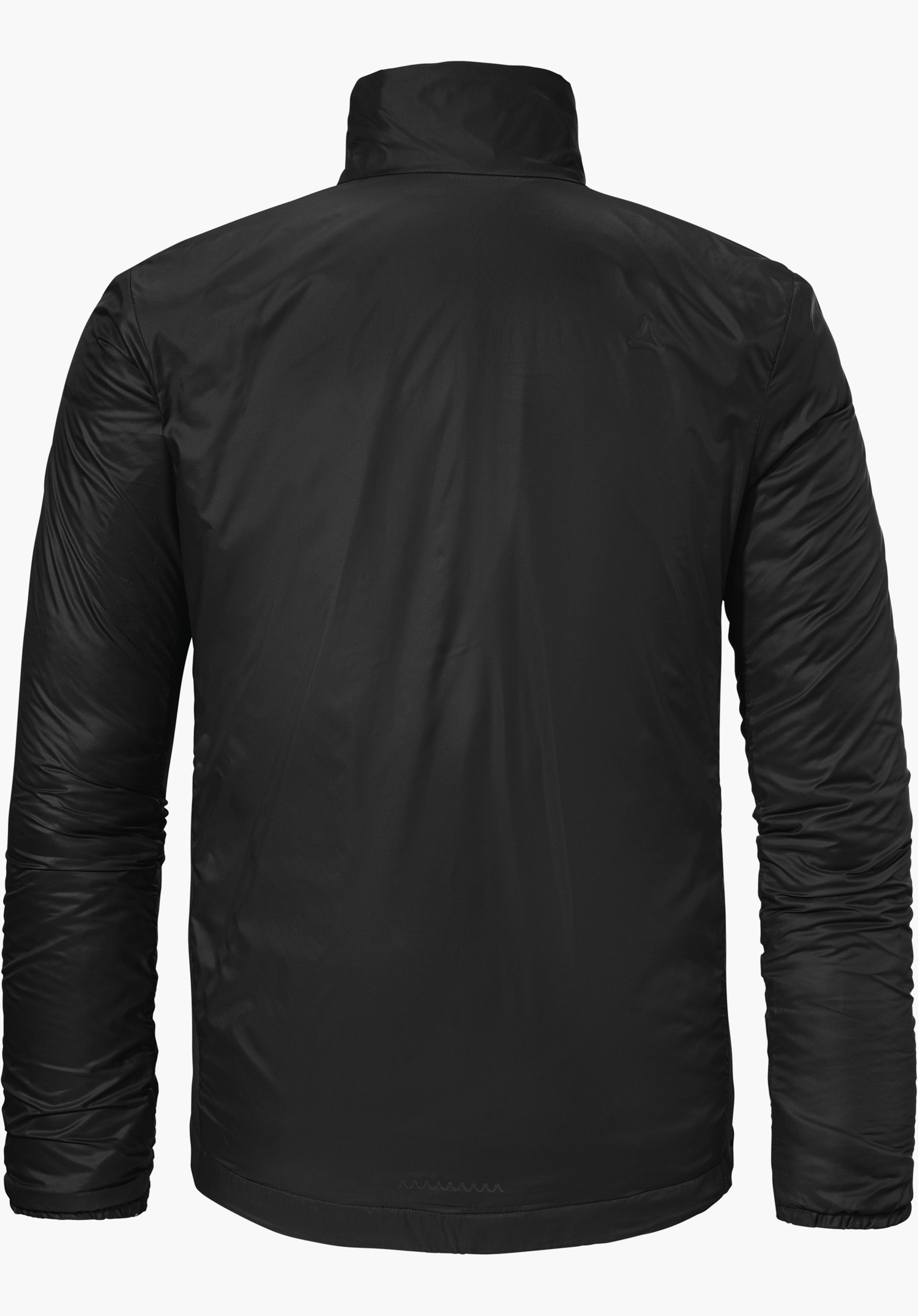 Ins Jacket Style Samaia MEN in black, back view with a subtle Schöffel logo on the right shoulder, isolated on a white background.