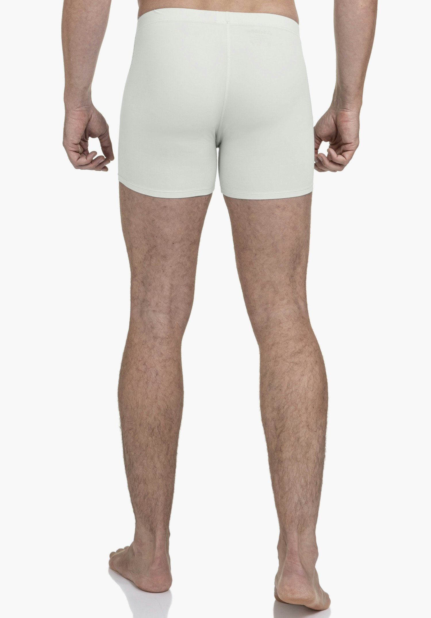 Boxershorts Style Konera MEN in Grau in der Rückenansicht am Modell mit sichtbarem Schöffel-Logo vor neutralem Hintergrund.