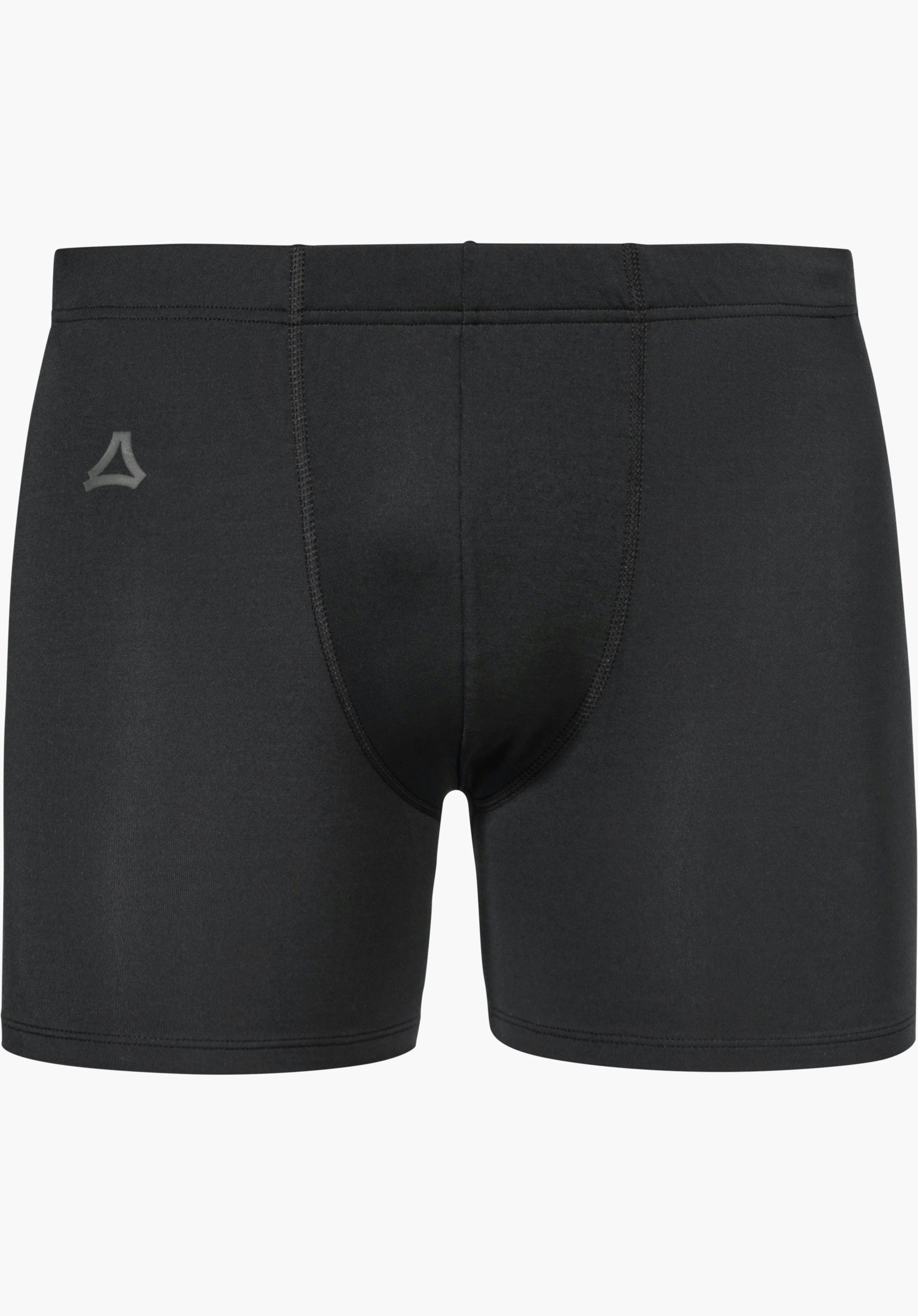 Boxershorts Style Konera MEN in Schwarz mit elastischem Bund und sichtbarem Schöffel-Logo auf dem Bein, freigestellt vor weißem Hintergrund.