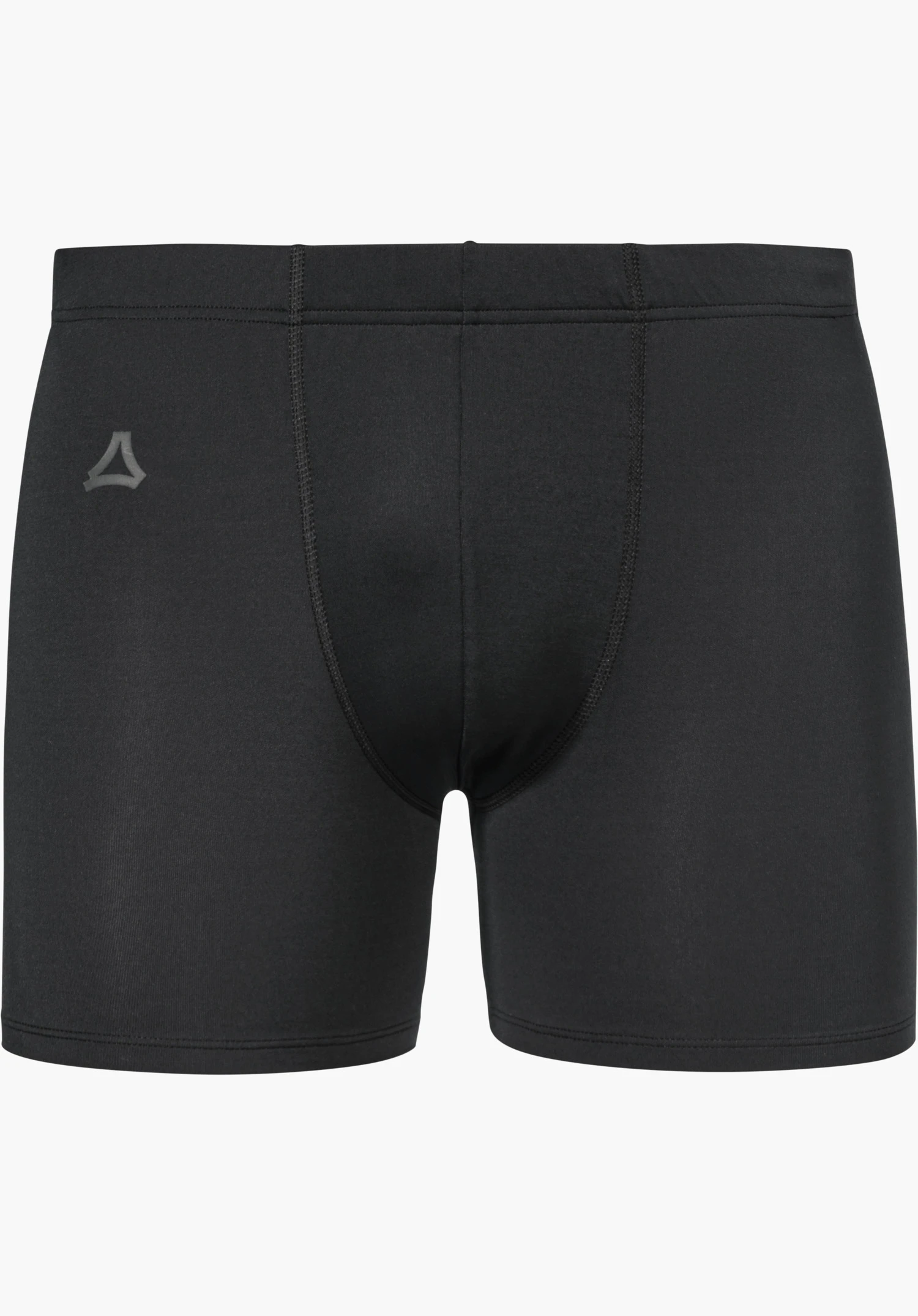 Boxershorts Style Konera MEN in Schwarz mit elastischem Bund und sichtbarem Schöffel-Logo auf dem Bein, freigestellt vor weißem Hintergrund.