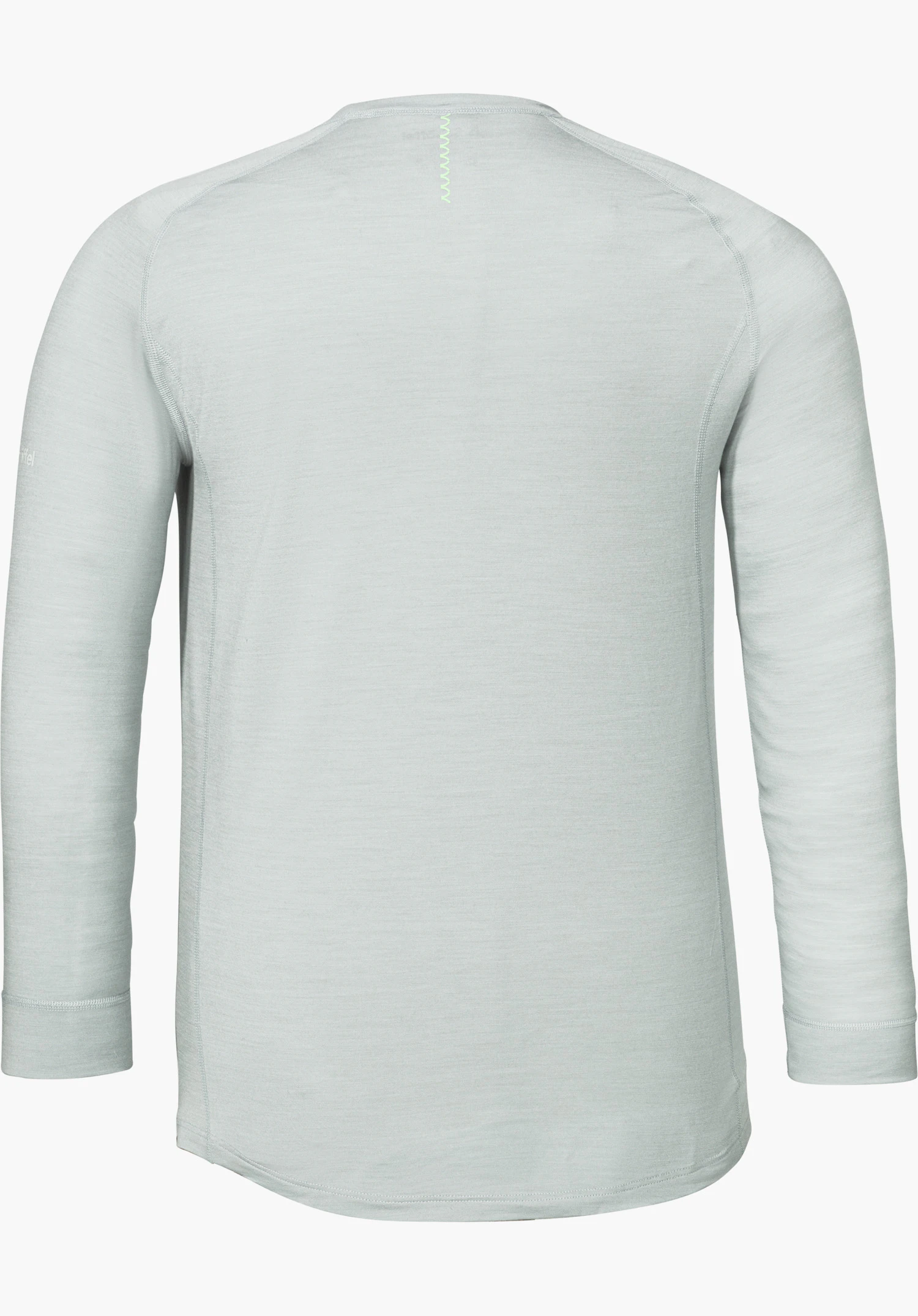 Longsleeve Style Luterra MEN in grey, shown from the back and isolated on a white background.