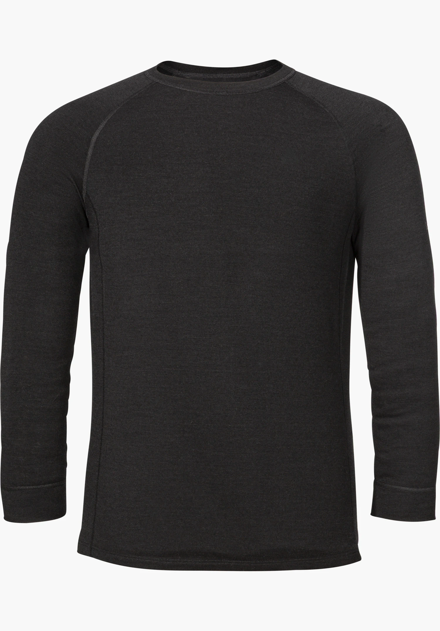 Longsleeve Style Luterra MEN in der Farbe schwarz in Frontansicht freigestellt vor weißem Hintergrund.
