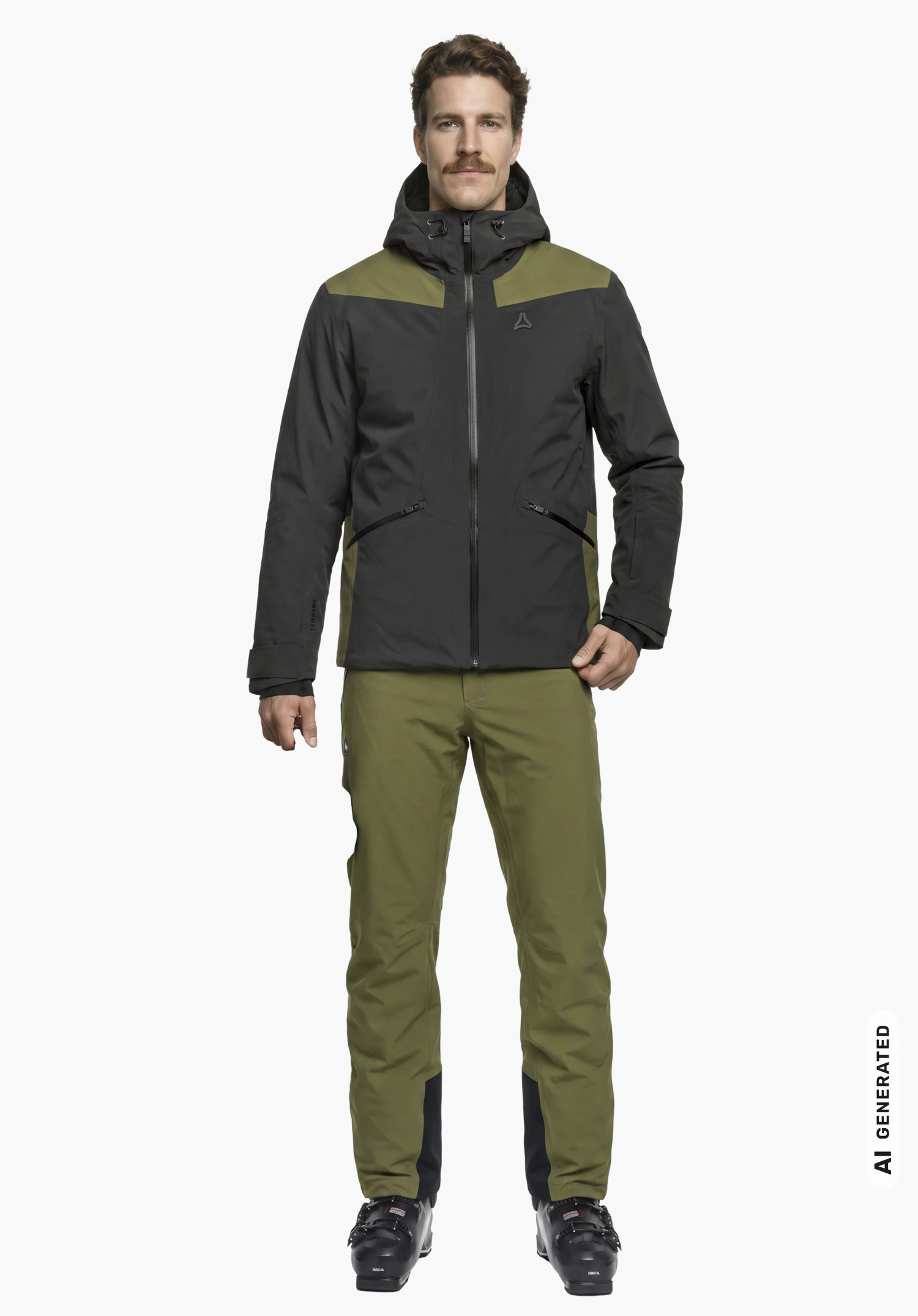 Jacket Style Levivo MEN in black, worn by a male model standing upright in a side view with a visible Schöffel logo against a white background. (AI-generated)