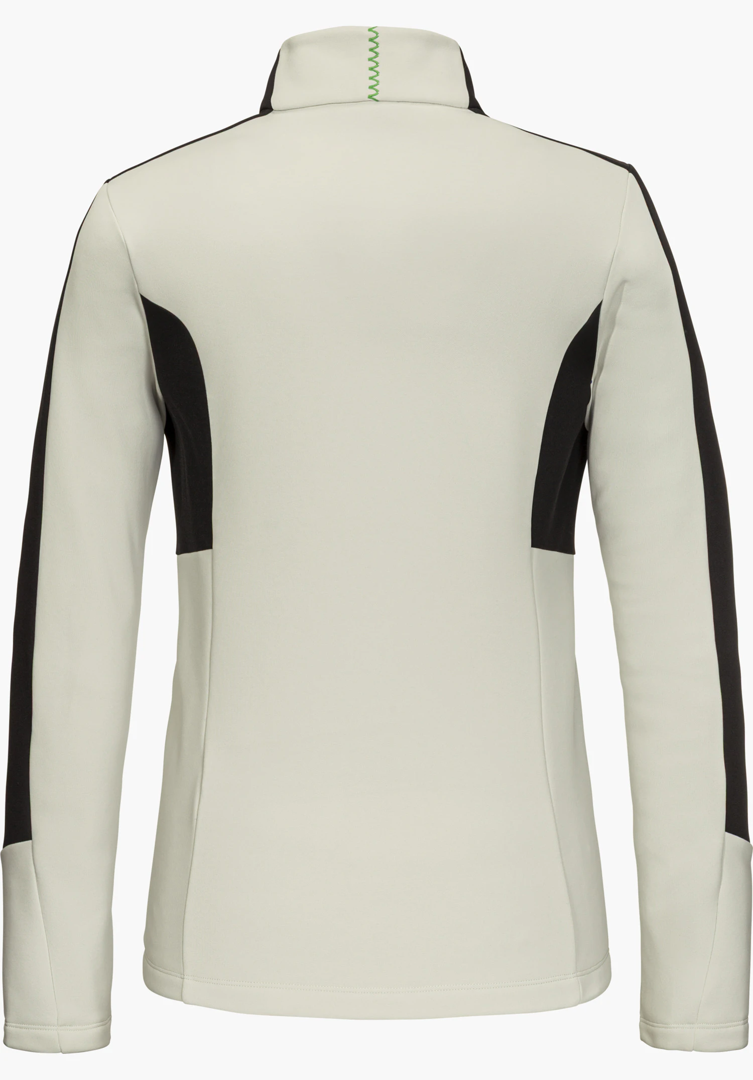 Fleece Jk Style Immerso WMN, veste polaire en coloris naturel, vue de dos avec empiècements contrastants et col montant, détourée sur fond blanc.