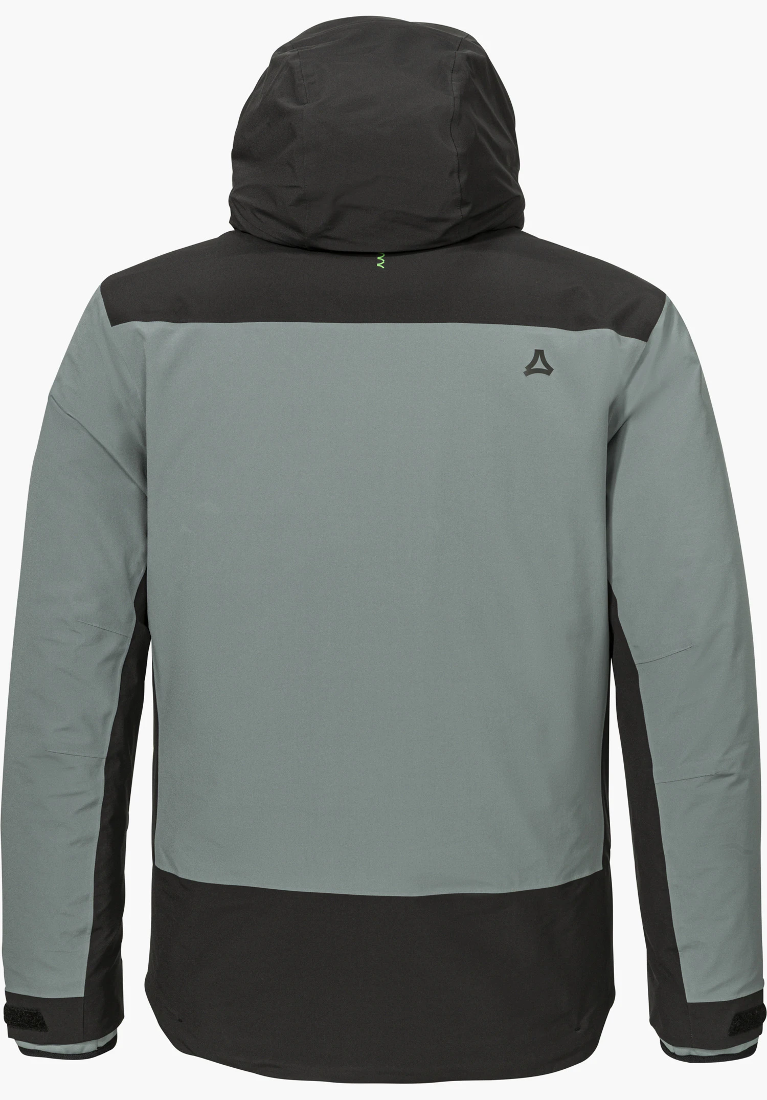 3in1 Jacket Style Refoca MEN in grey, shown from the back with a hood and Schöffel logo, isolated on a white background.