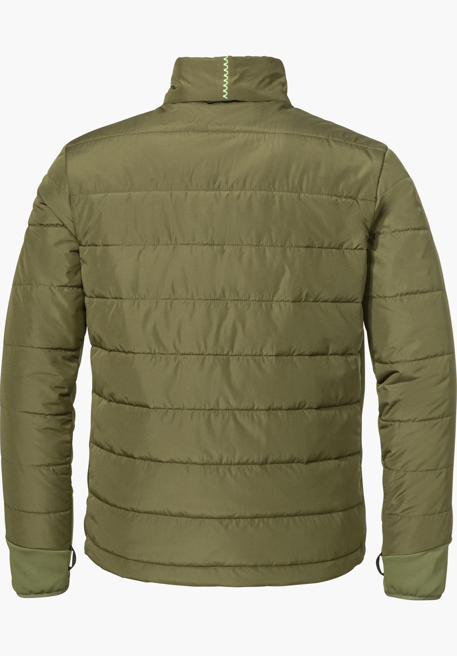 3in1 Jacket Style Refoca MEN in grün von hinten in der Rückansicht freigestellt vor weißem Hintergrund.