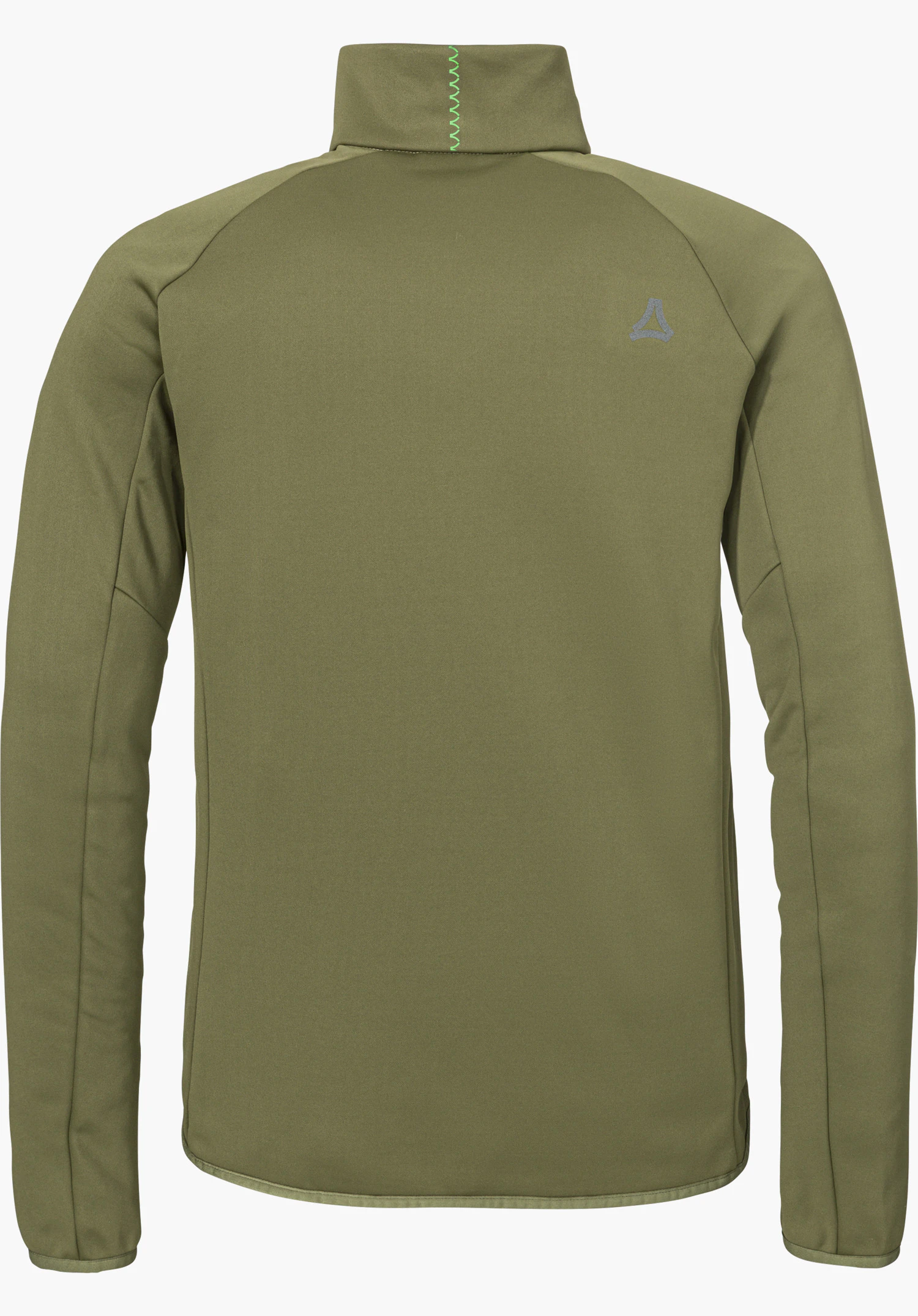 Hy Down Jk Style Cascata MEN in green, shown from the back with Schöffel logo and high collar, isolated on a white background.