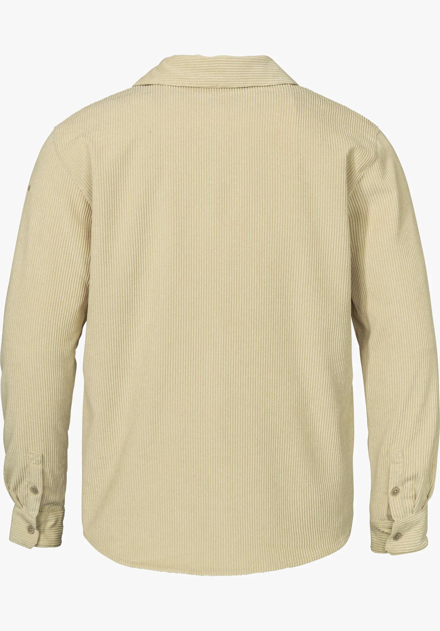 Shirt Style Libereo MEN in beige, shown from the back in a corduroy look with a collar and long sleeves, isolated on a white background.
