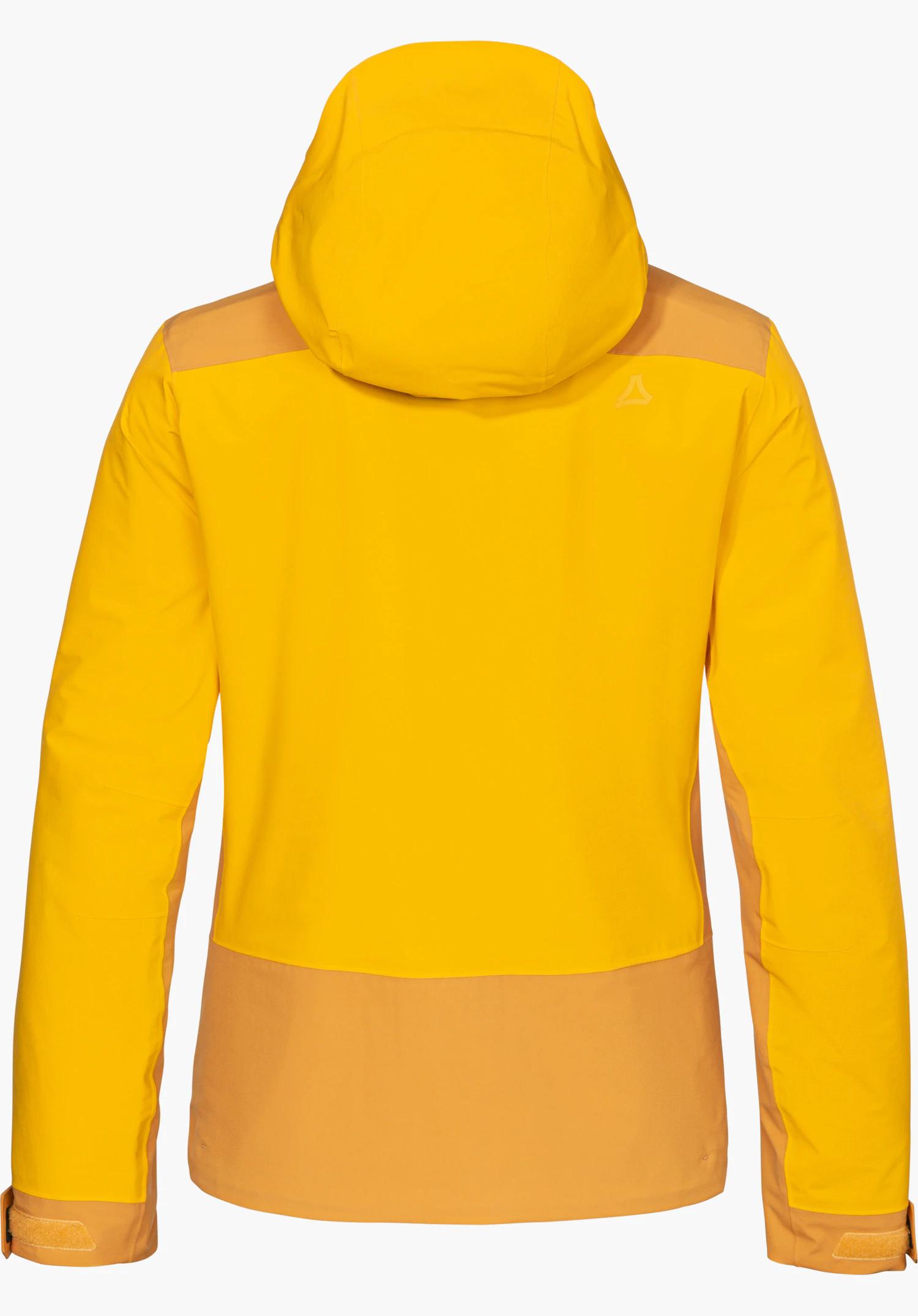 2L Jacket Style Refoca WMN en jaune, vue de dos avec capuche et logo Schöffel discret, détourée sur fond blanc.