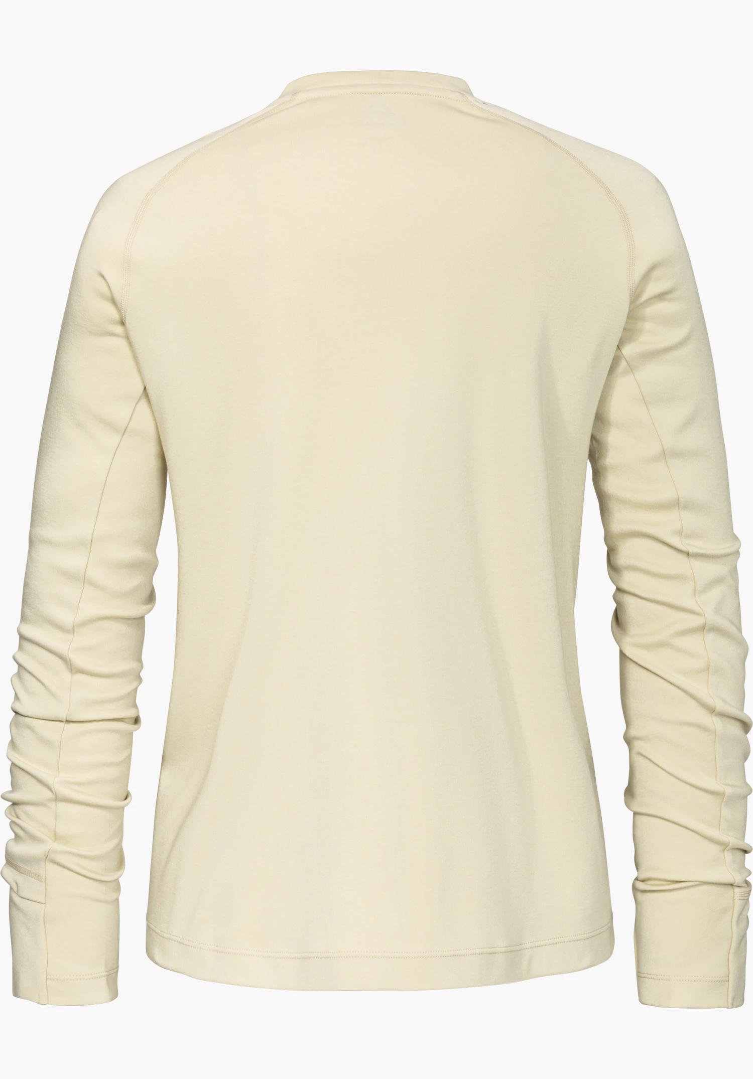 Longsleeve Style Refoca WMN in beige, shown from the back and isolated on a white background.